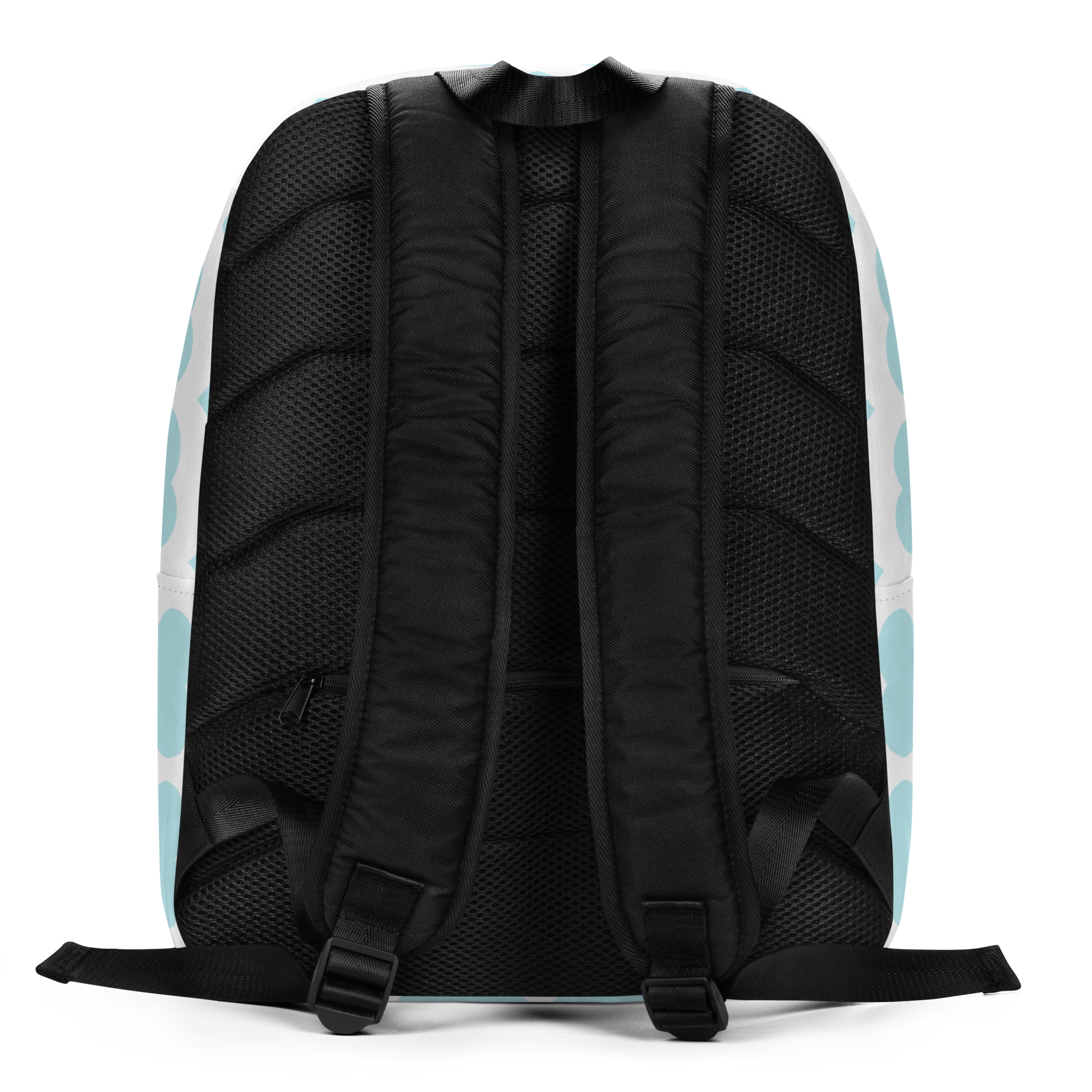 Coco Pixies Gleeful Grace girls backpack featuring a Black girl pixie and aqua signature heart pattern