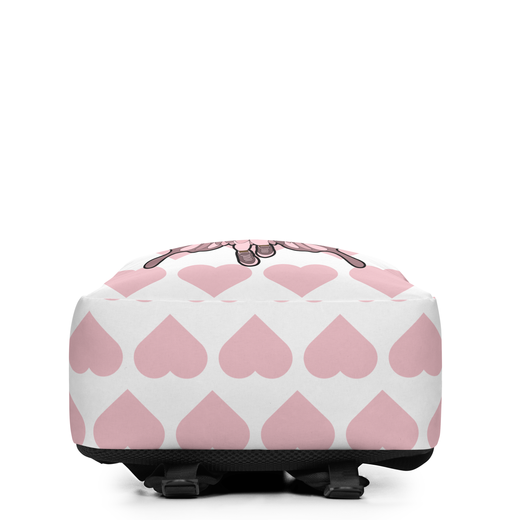 Penelope Pixie Backpack by Coco Pixies with a Black girl pixie, curly hair, pink wings and signature heart pattern