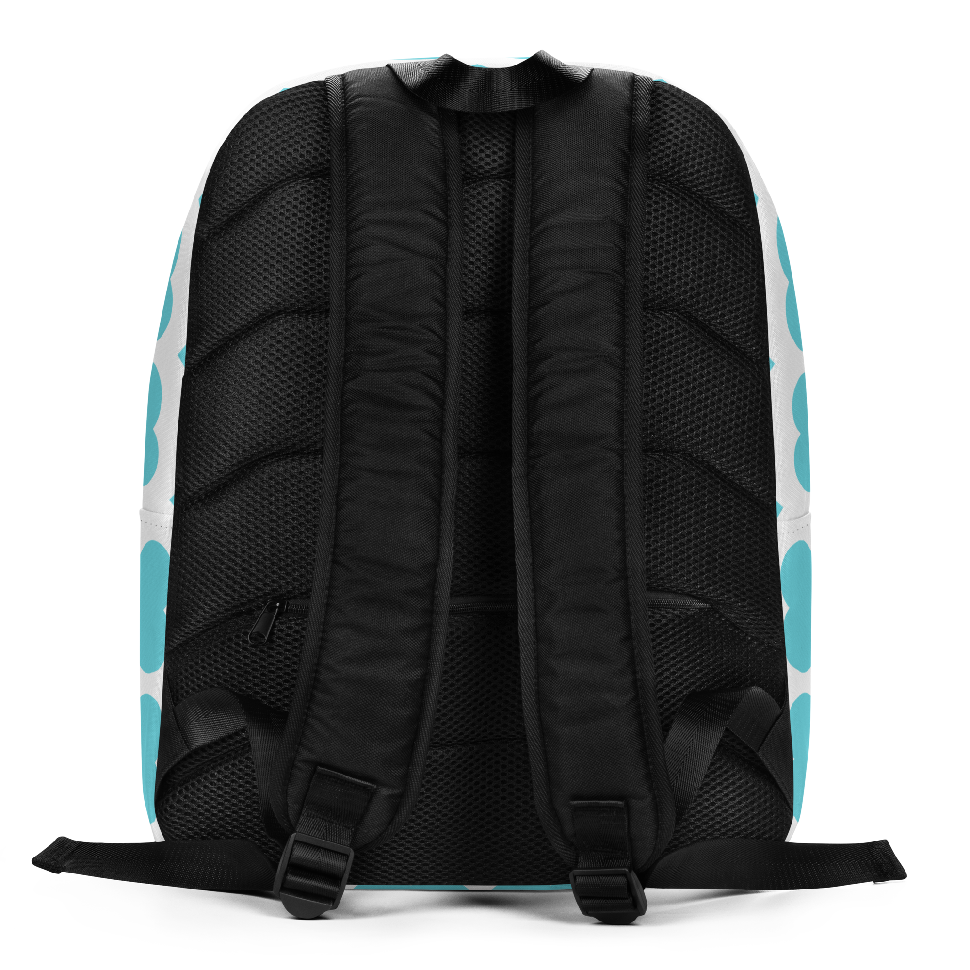 Sassy Sammy Pixie Backpack by Coco Pixies with aqua heart pattern, afro puffs, sunglasses and teal wings