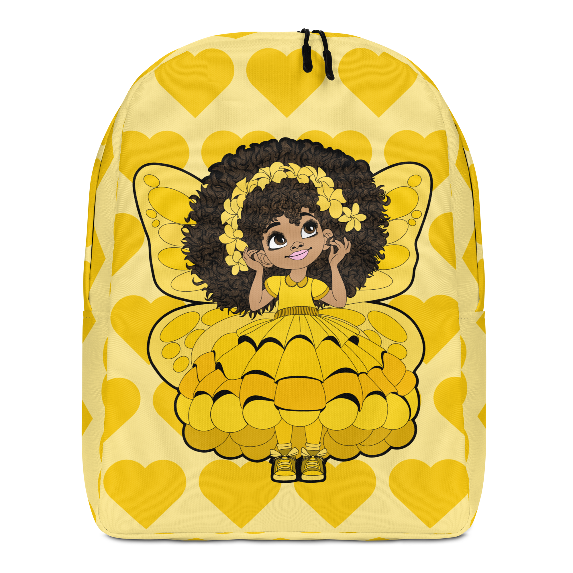 Blissful Brandie Pixie Backpack - Coco Pixies Golden Yellow Signature Heart Pattern