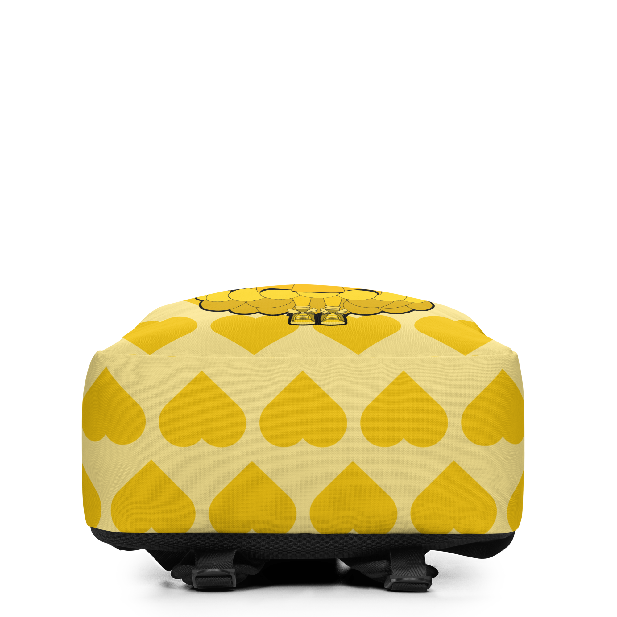 Blissful Brandie Pixie Backpack by Coco Pixies with golden yellow hearts, curly-haired Black girl pixie and yellow wings