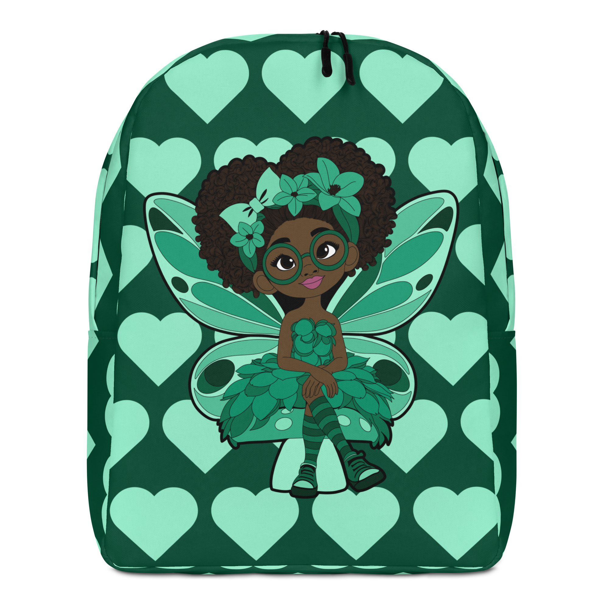 Brilliant Bailey Pixie Backpack - Coco Pixies Emerald Green Signature Heart Pattern