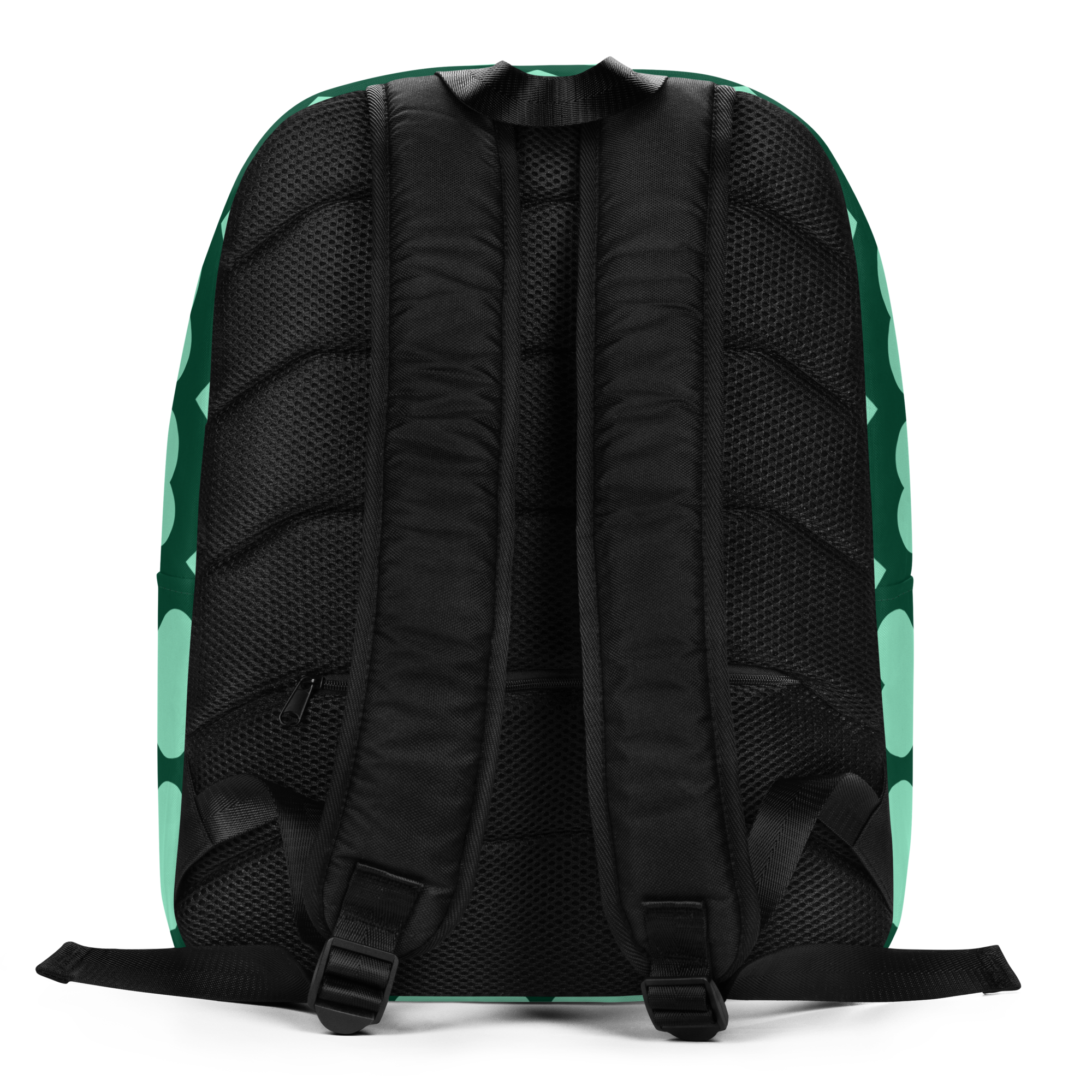 Brilliant Bailey Pixie Backpack by Coco Pixies featuring a Black girl pixie with a curly afro, green wings and mint hearts on emerald green.