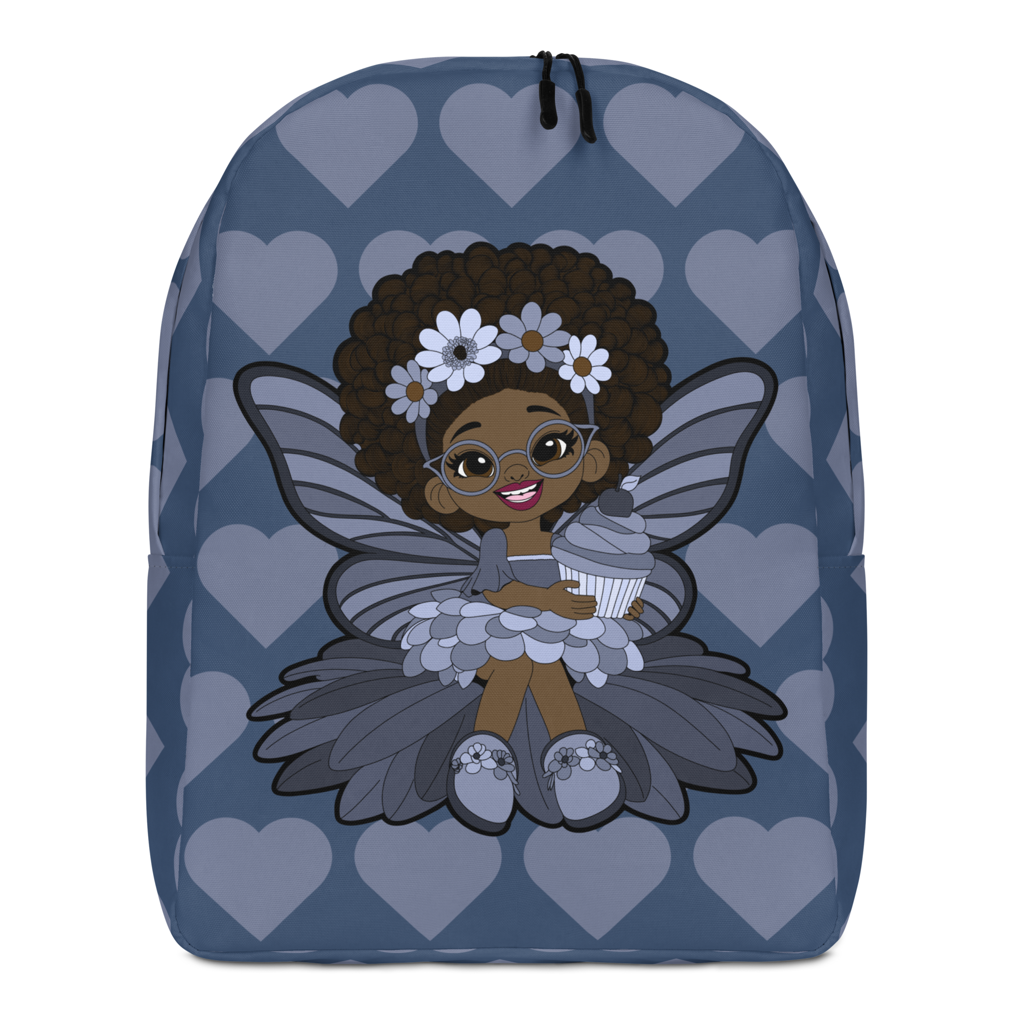 Bubbly Brooke Pixie Backpack - Coco Pixies Cool Blue Signature Heart Pattern