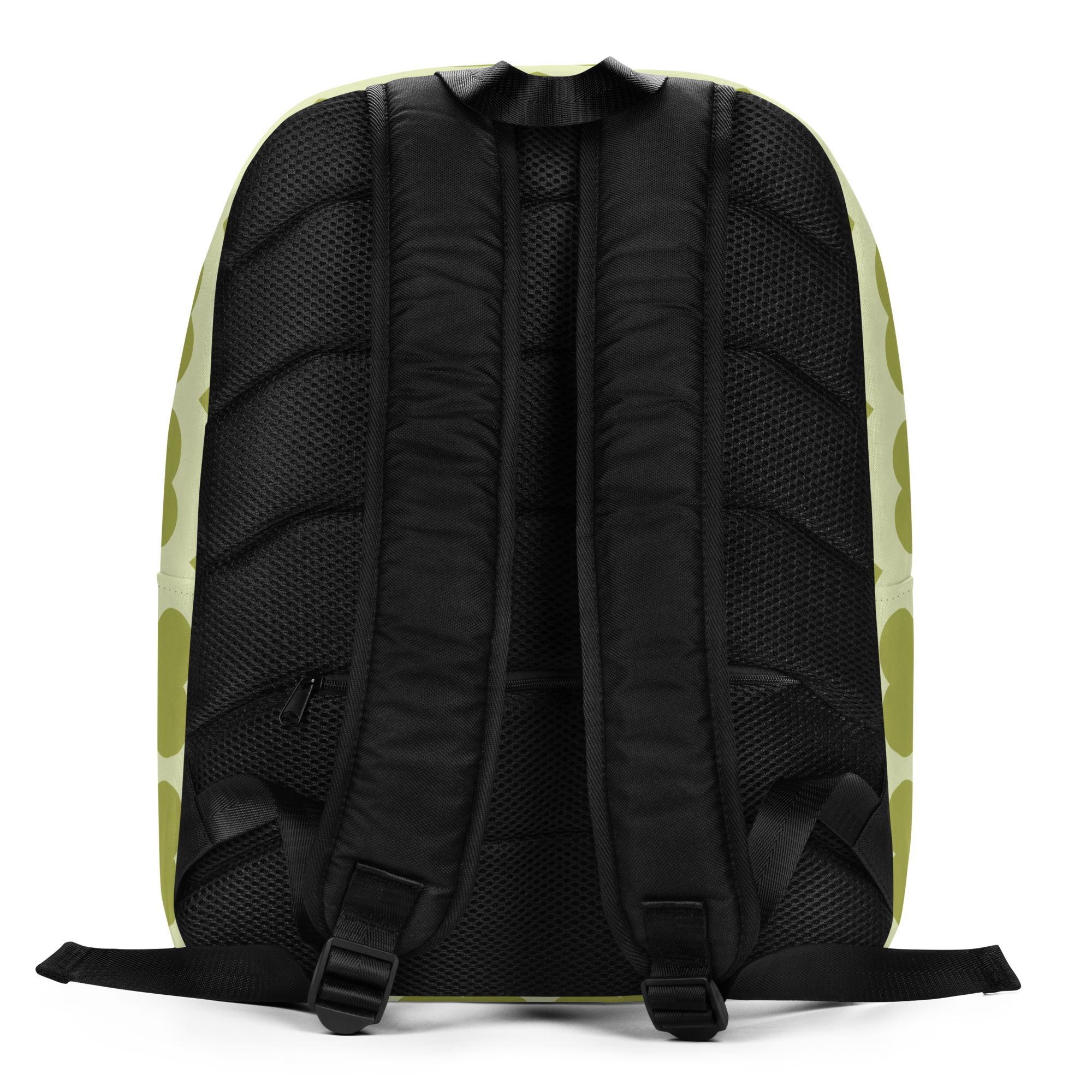Cheerful Charlotte Pixie Backpack by Coco Pixies featuring a Black girl pixie with natural curls, soft green wings and a soft green signature heart pattern.
