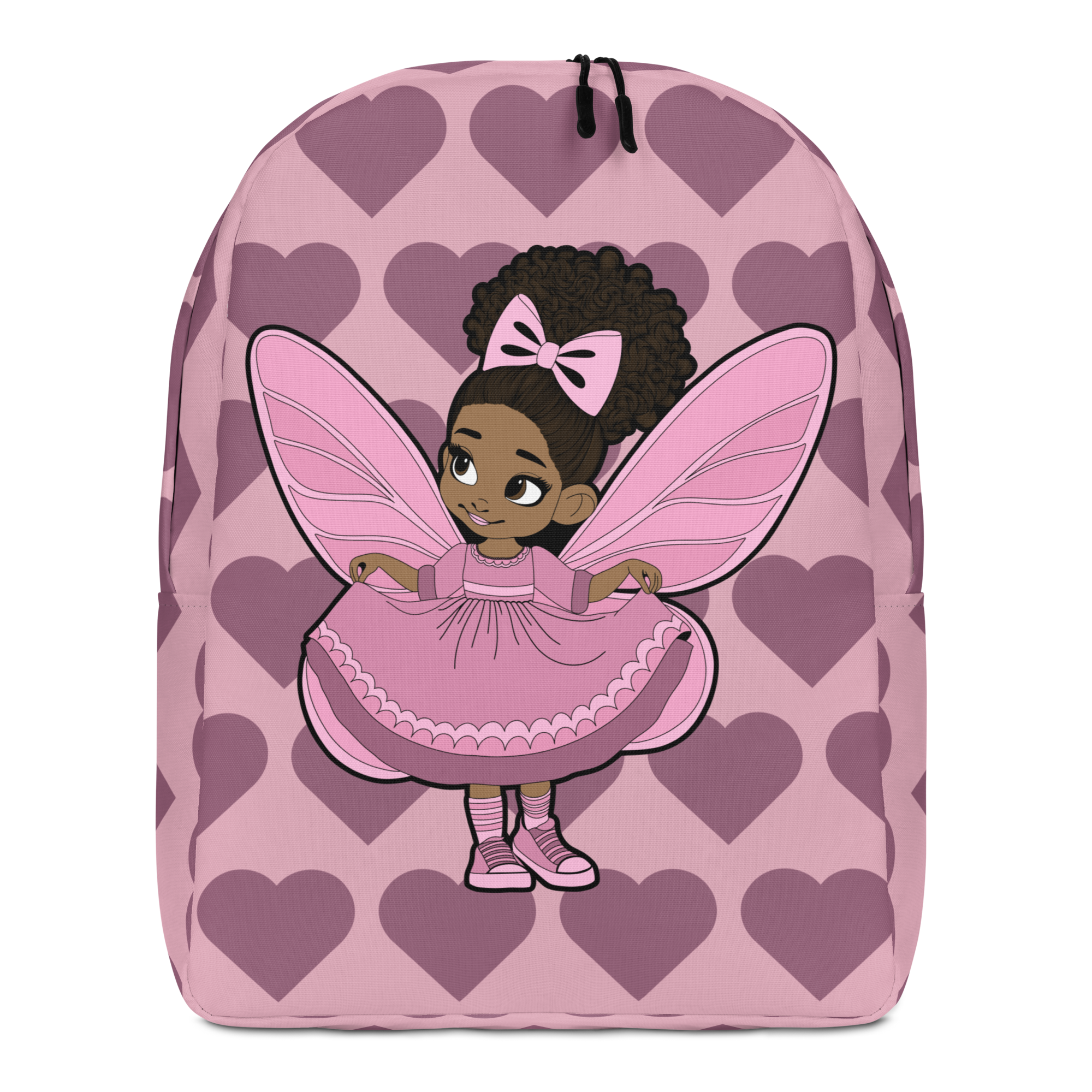 Darling Daphne Pixie Backpack - Coco Pixies Mauve Signature Heart Pattern