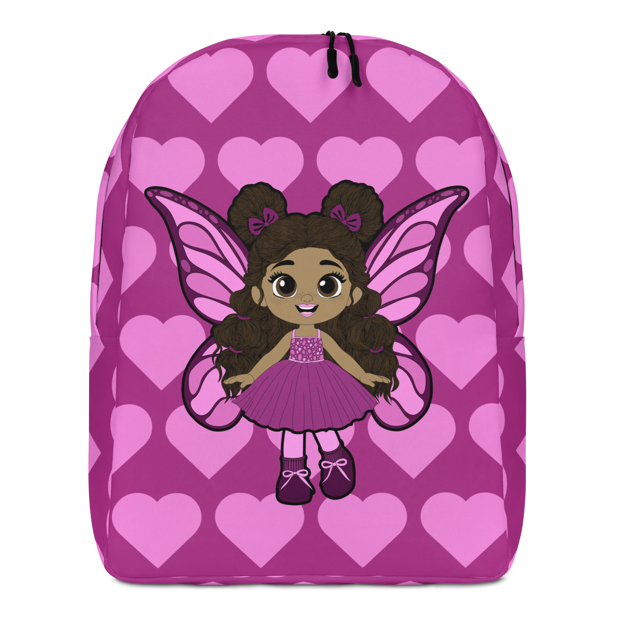 Fiona Flutter Pixie Backpack - Coco Pixies Magenta Signature Heart Pattern