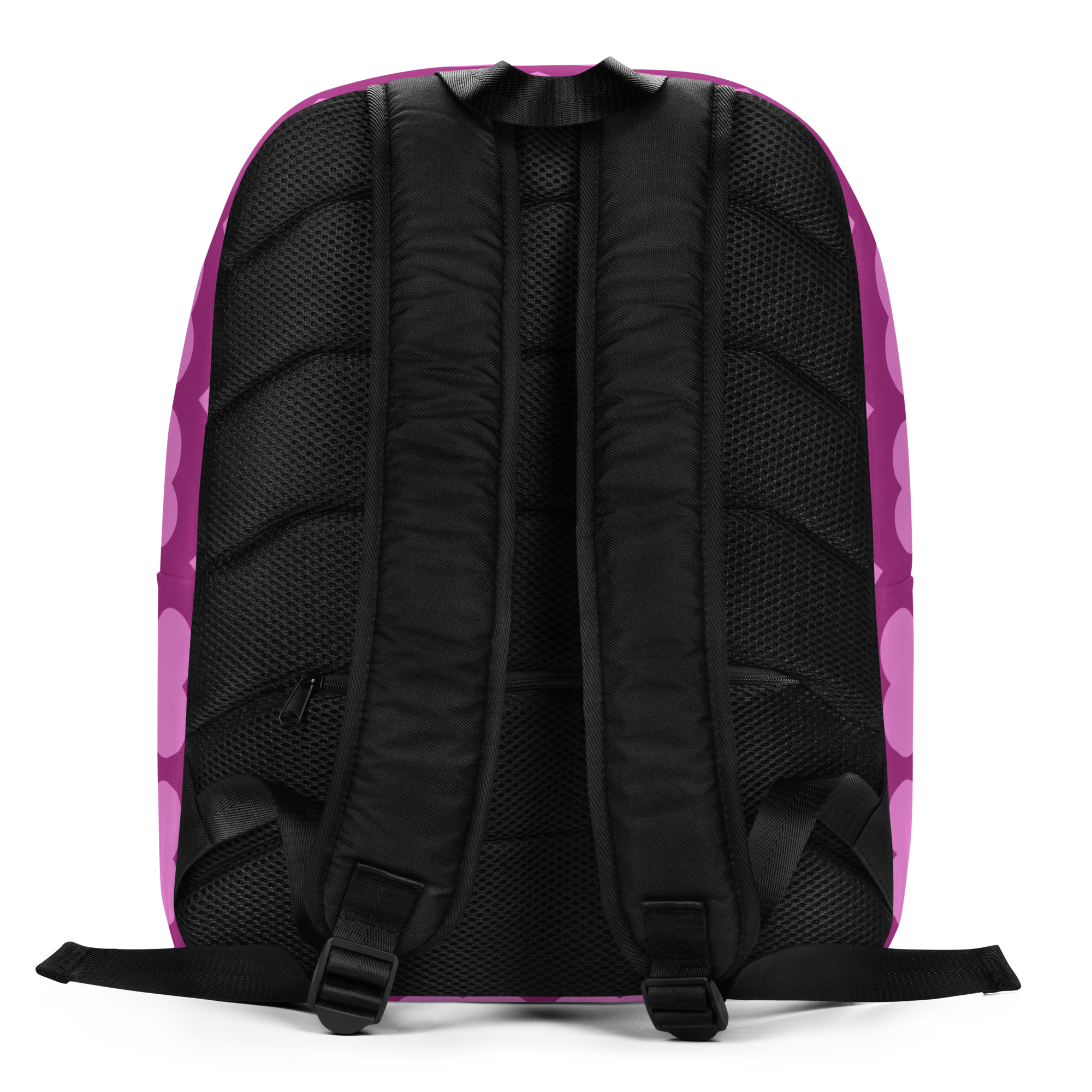 Fiona Flutter Pixie Backpack by Coco Pixies with a magenta background and pink signature heart pattern