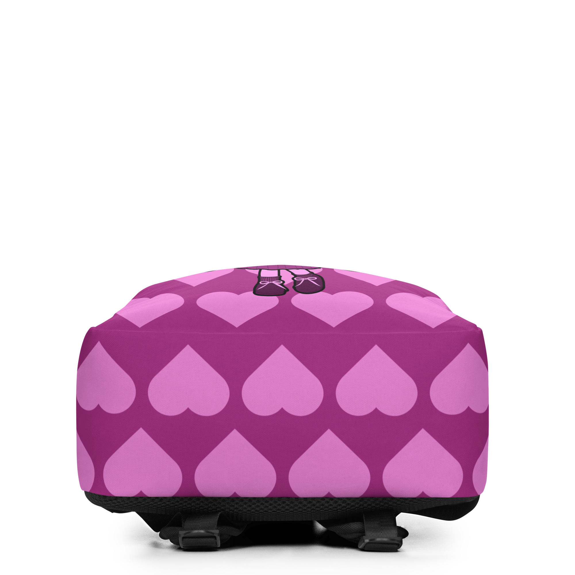 Fiona Flutter Pixie Backpack by Coco Pixies with a magenta background and pink signature heart pattern