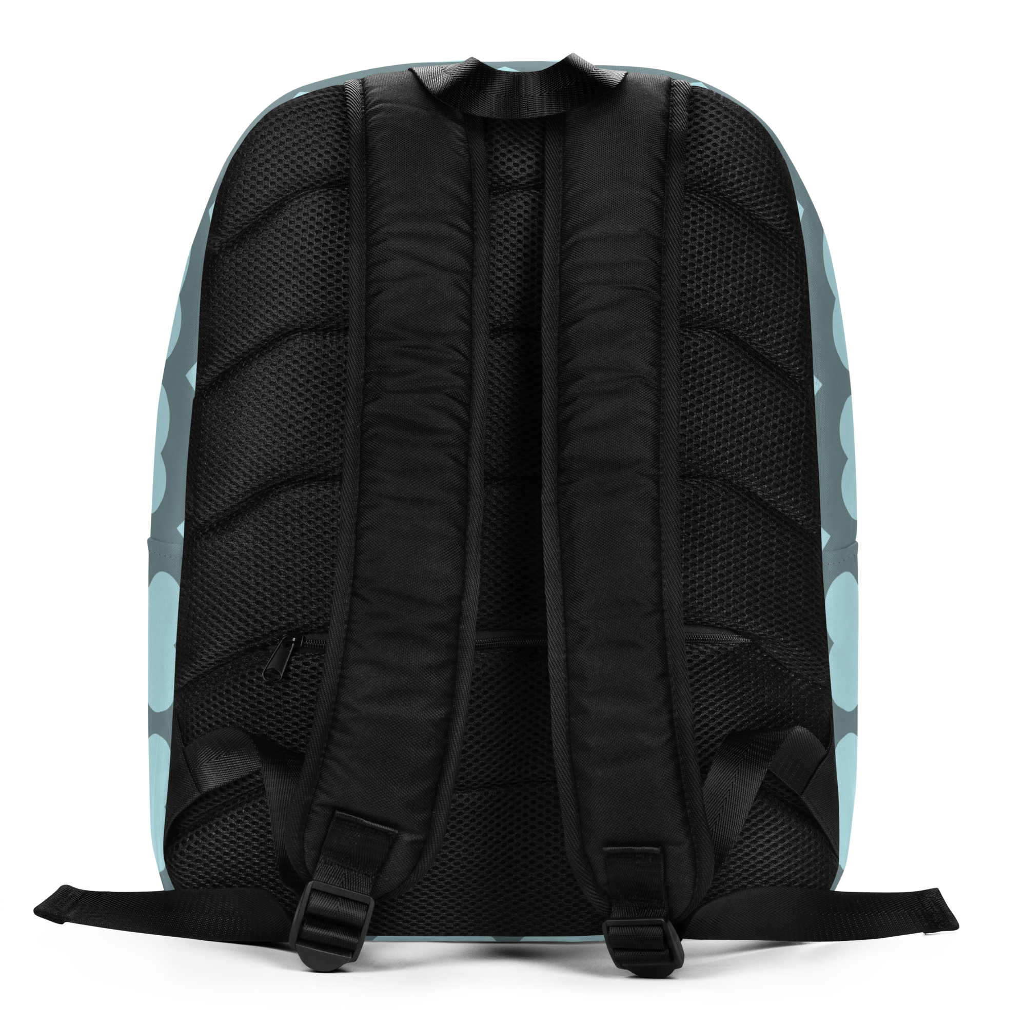 Coco Pixies Gleeful Grace girls backpack featuring a Black girl pixie and icy blue signature heart pattern
