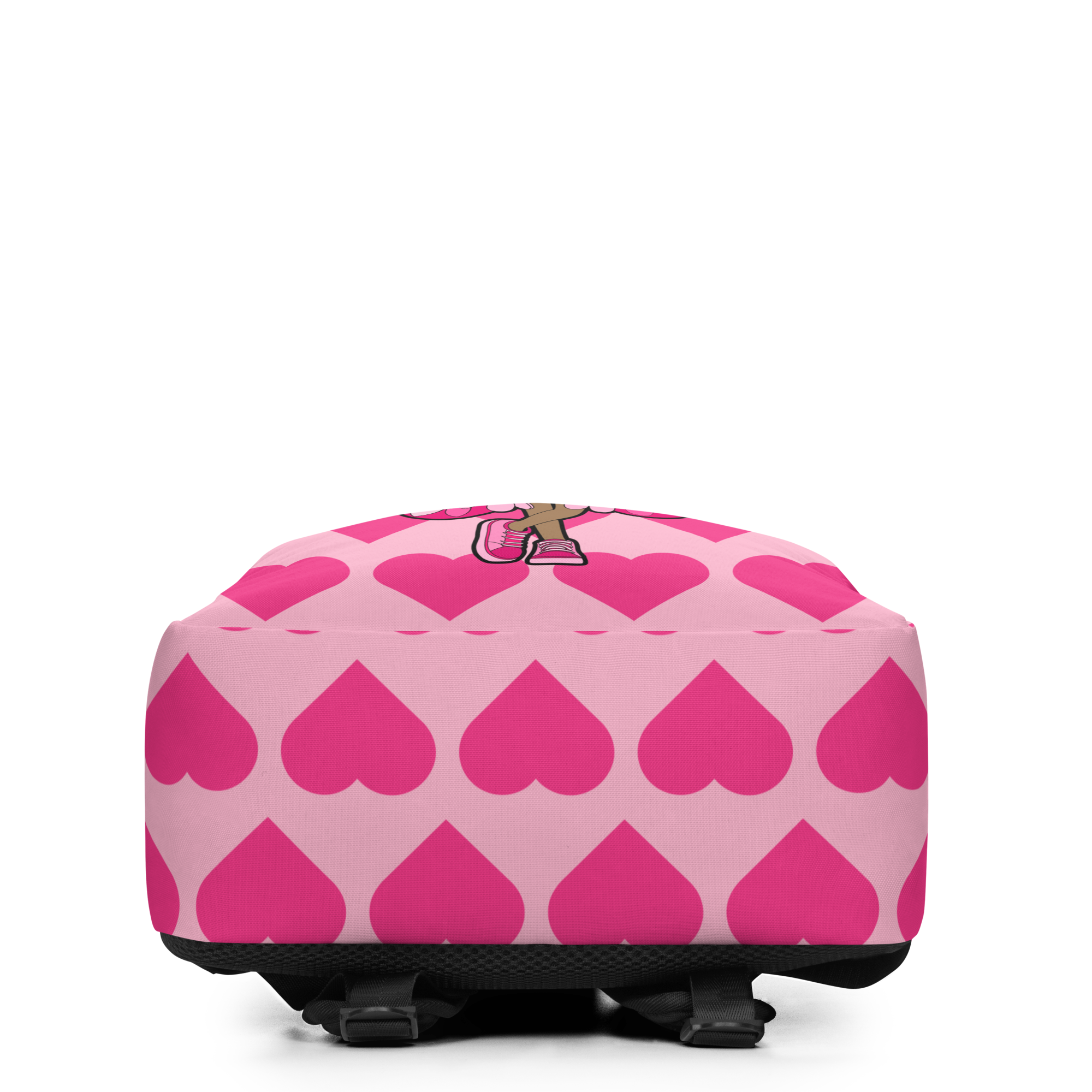 Glitzy Gracelynn Pixie Backpack by Coco Pixies with bubblegum pink hearts, afro puffs and pink wings