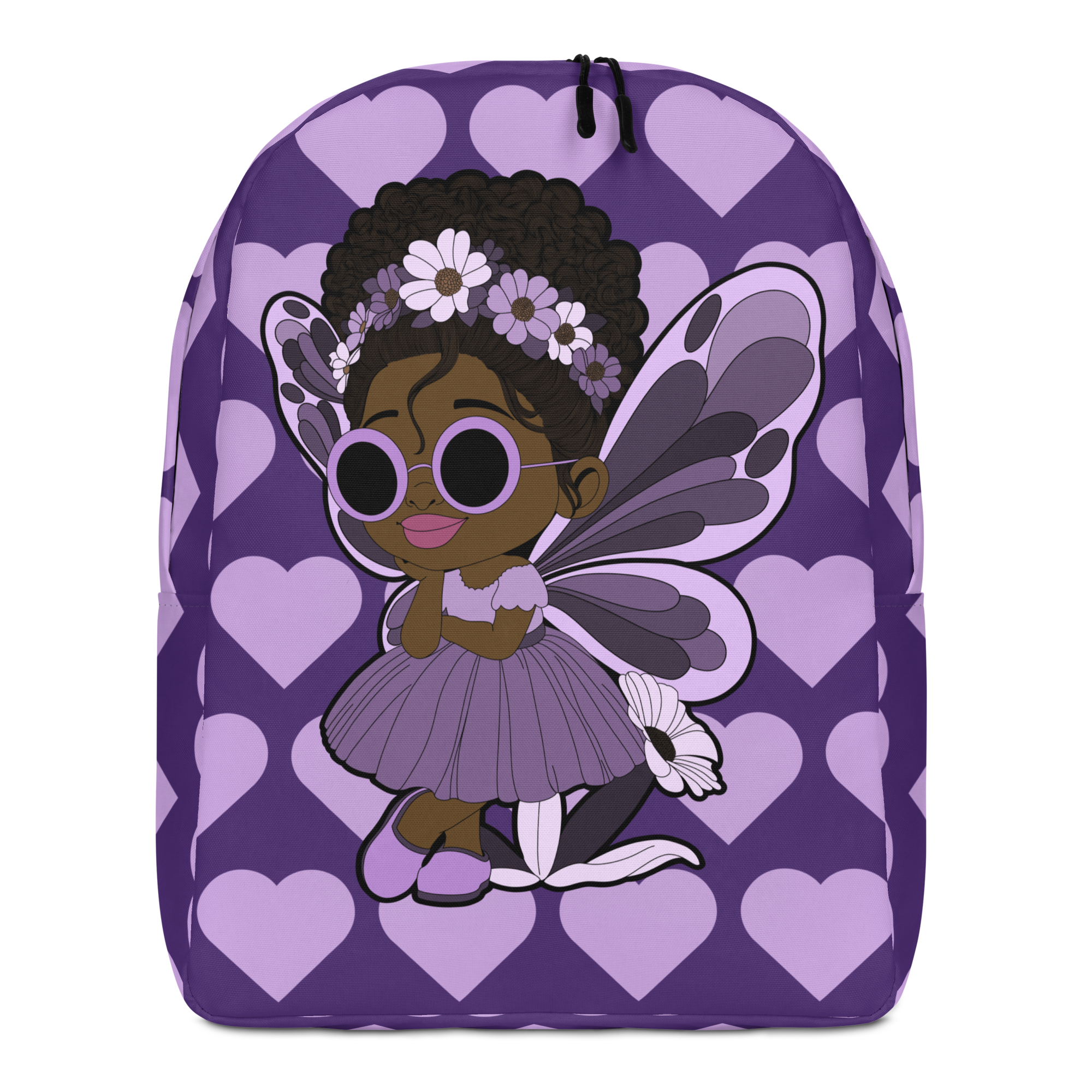 Marvelous Mia Pixie Backpack - Coco Pixies Purple Signature Heart Pattern