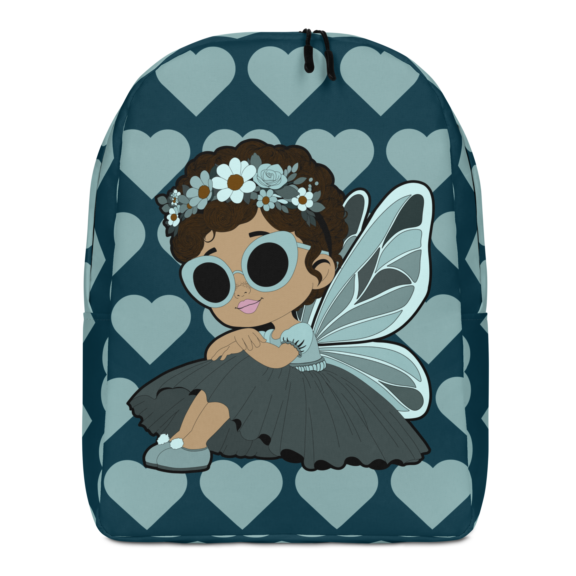 Pixie Piper Backpack - Coco Pixies Aqua Teal Signature Heart Pattern