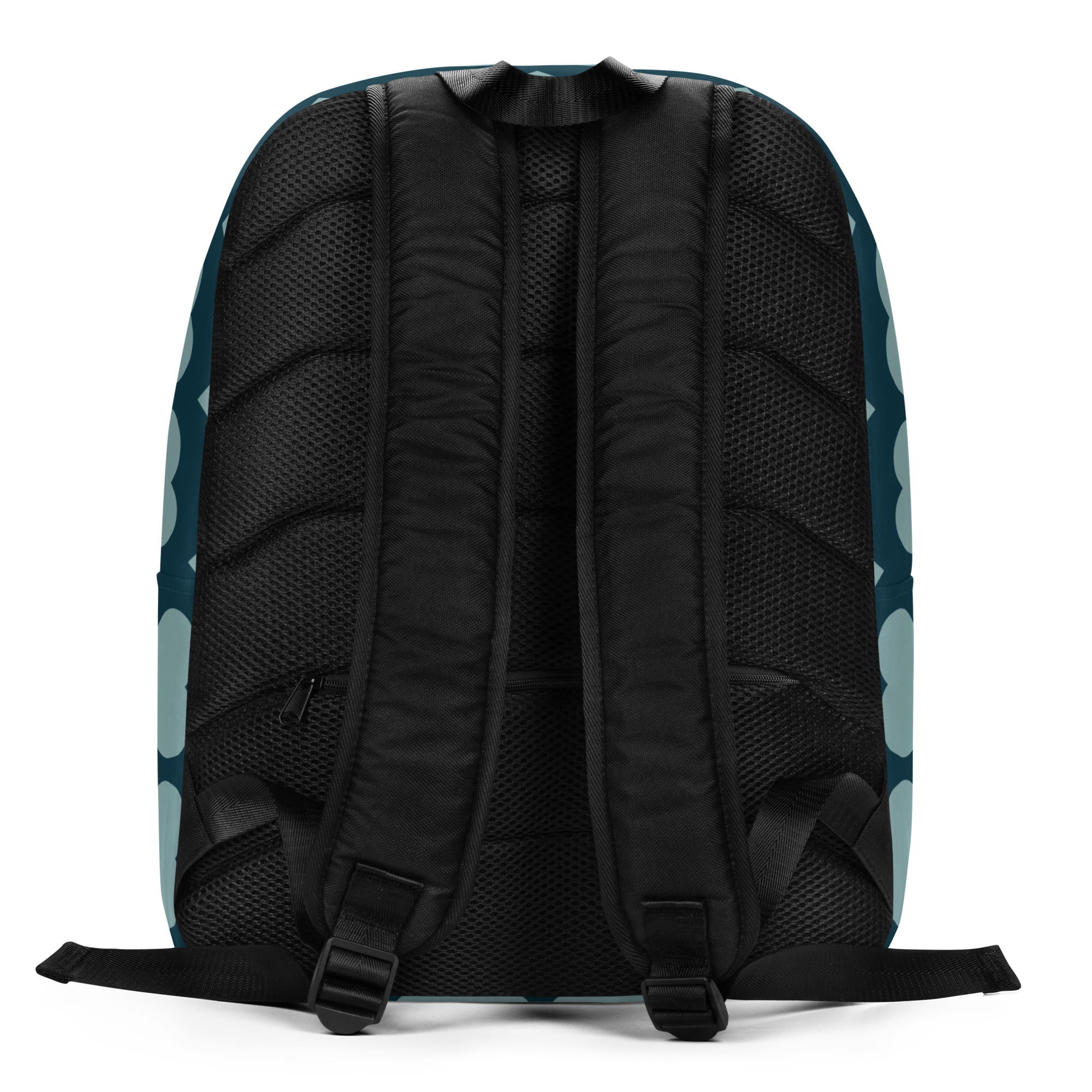 Pixie Piper Backpack by Coco Pixies with an aqua teal signature heart pattern and Black girl pixie artwork