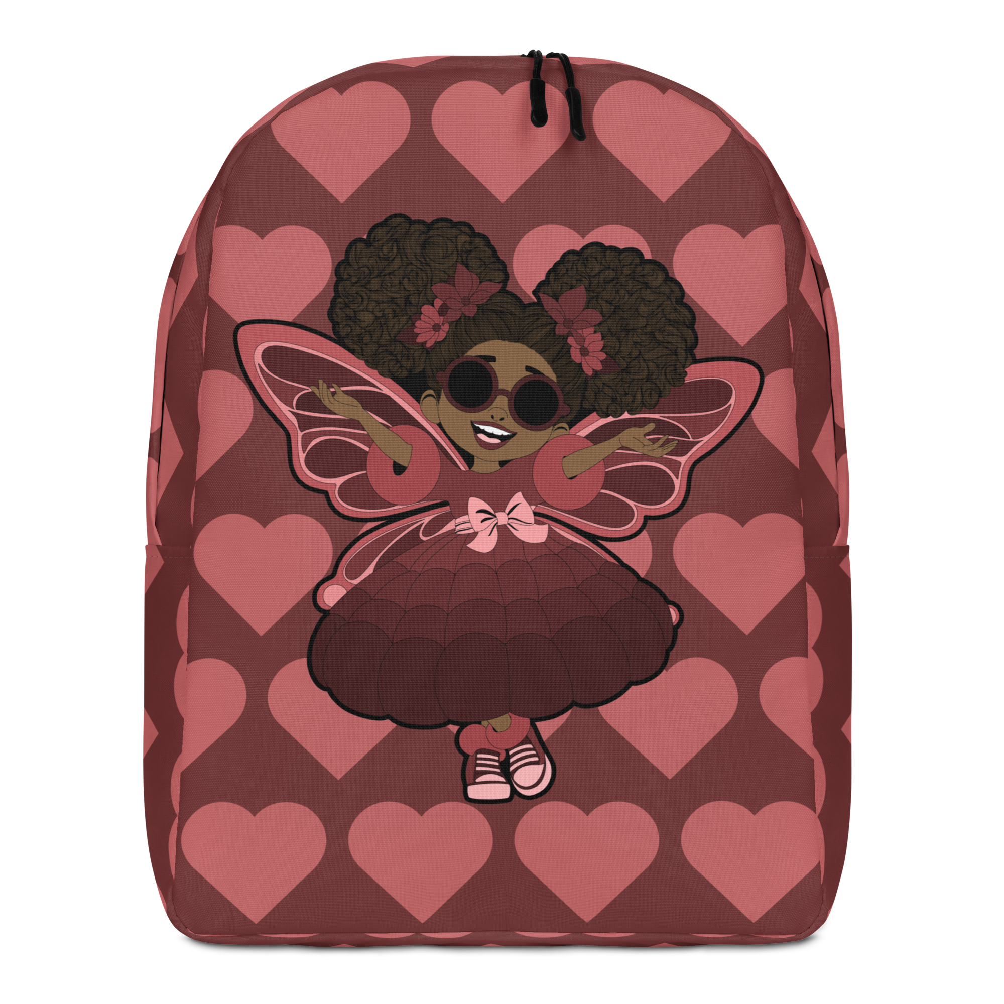 Radiant Ruby Pixie Backpack - Coco Pixies Burgundy Signature Heart Pattern