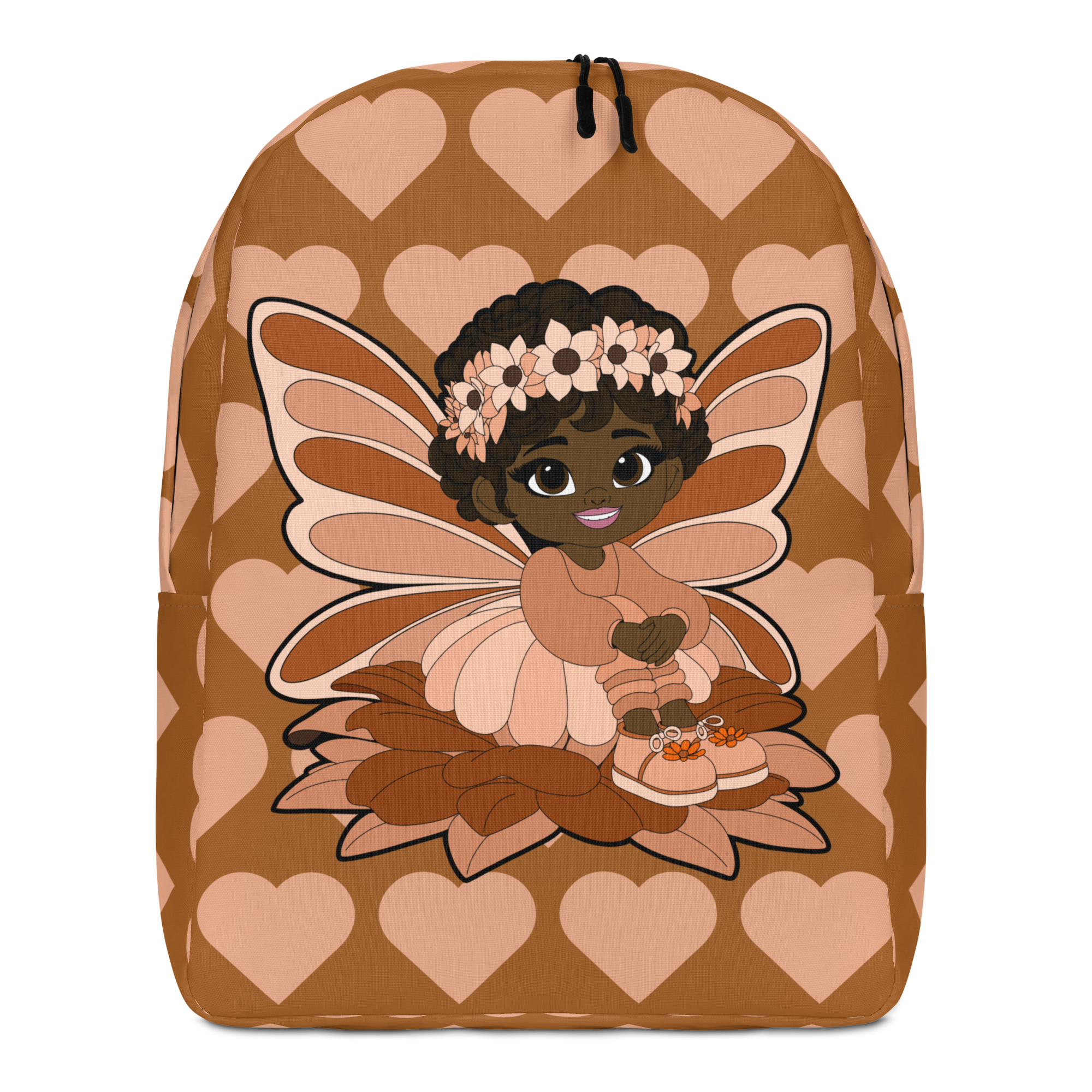 Sweet Sienna Pixie Backpack - Coco Pixies Mocha Signature Heart Pattern