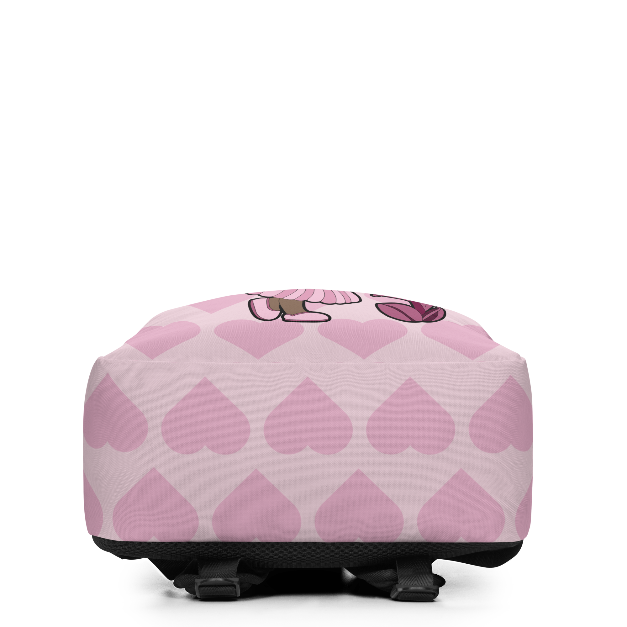 Tara Twinkle Pixie Backpack with Coco Pixies Blush Pink Signature Heart Pattern and floral artwork
