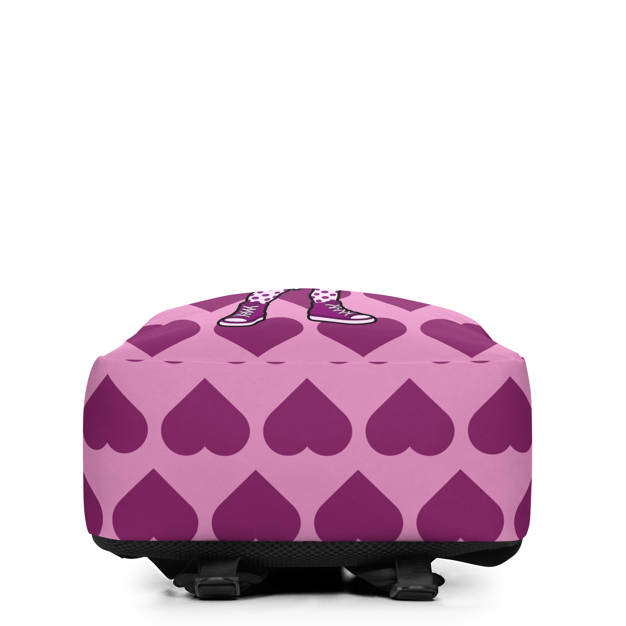 Teonna Twinklepuff Pixie Backpack by Coco Pixies featuring pink wings and a berry Signature Heart Pattern.