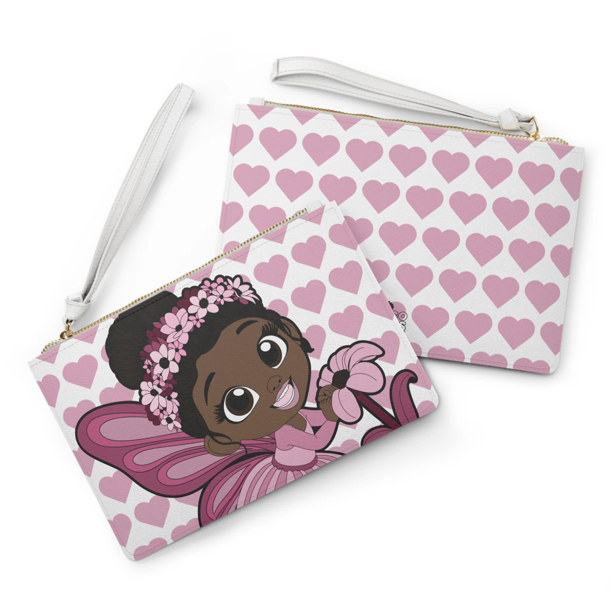 Tara Twinkle Pixie Clutch Bag - Coco Pixies Signature Heart Pattern Wristlet With Zipper