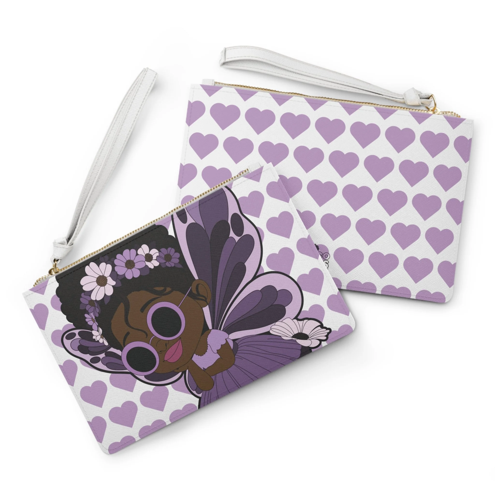 Marvelous Mia Pixie Clutch Bag - Coco Pixies Signature Heart Pattern Wristlet With Zipper