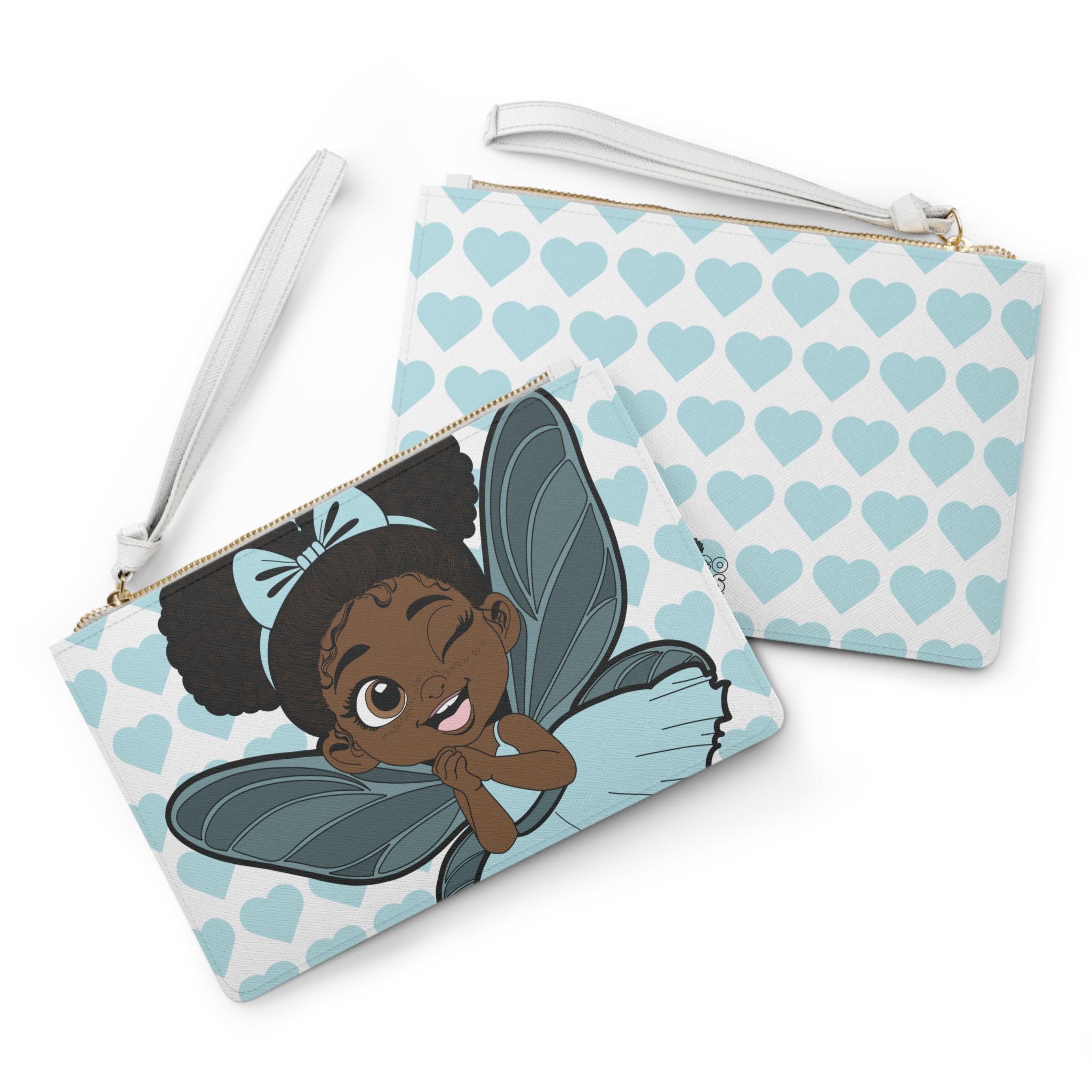 Gleeful Grace Pixie Clutch Bag - Coco Pixies Signature Heart Pattern Wristlet With Zipper