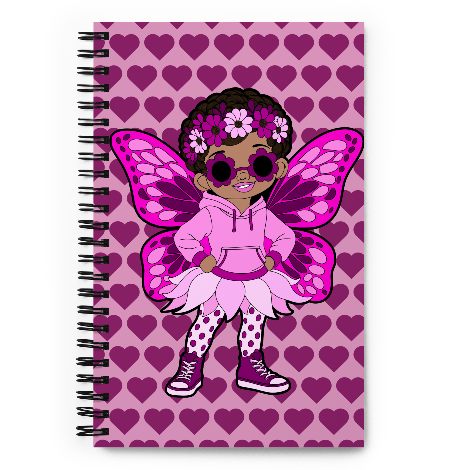Teonna Twinklepuff Pixie Notebook - Coco Pixies Berry Signature Heart Pattern Soft-Touch Journal