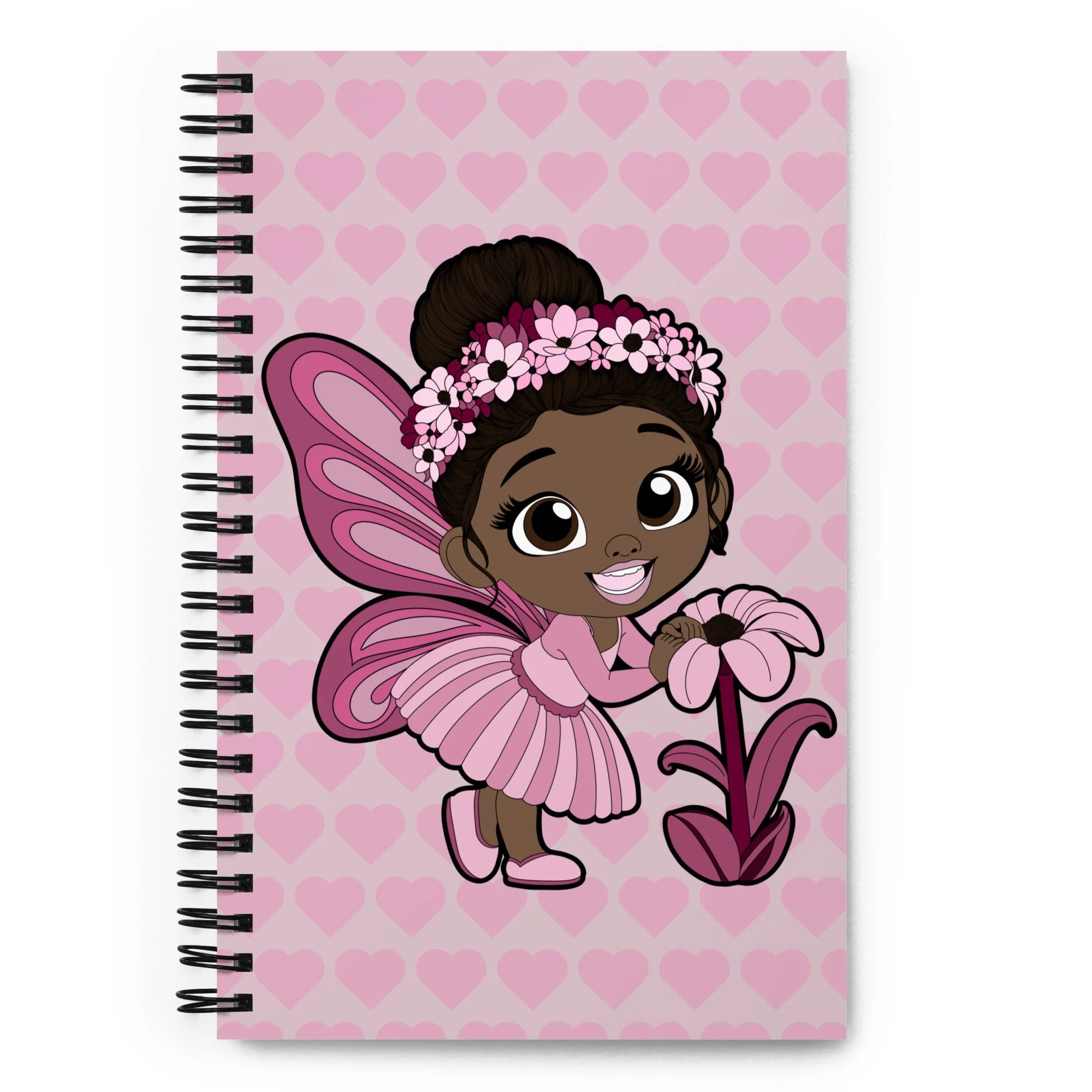 Tara Twinkle Pixie Notebook - Coco Pixies Blush Pink Signature Heart Pattern Soft-Touch Journal