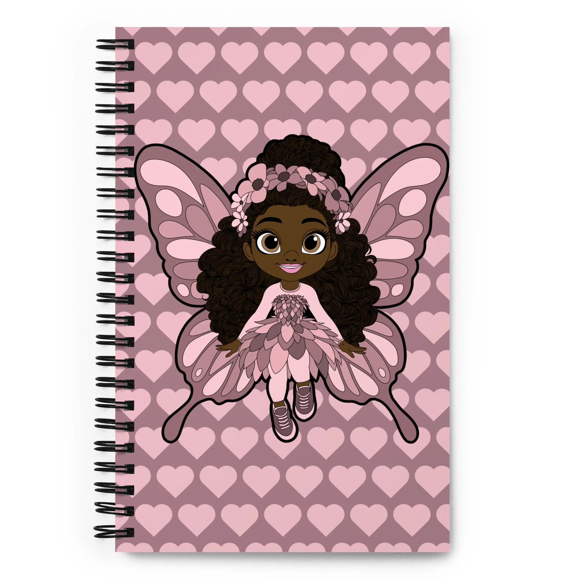 Penelope Pixie Notebook - Coco Pixies Dusty Rose Signature Heart Pattern Soft-Touch Journal