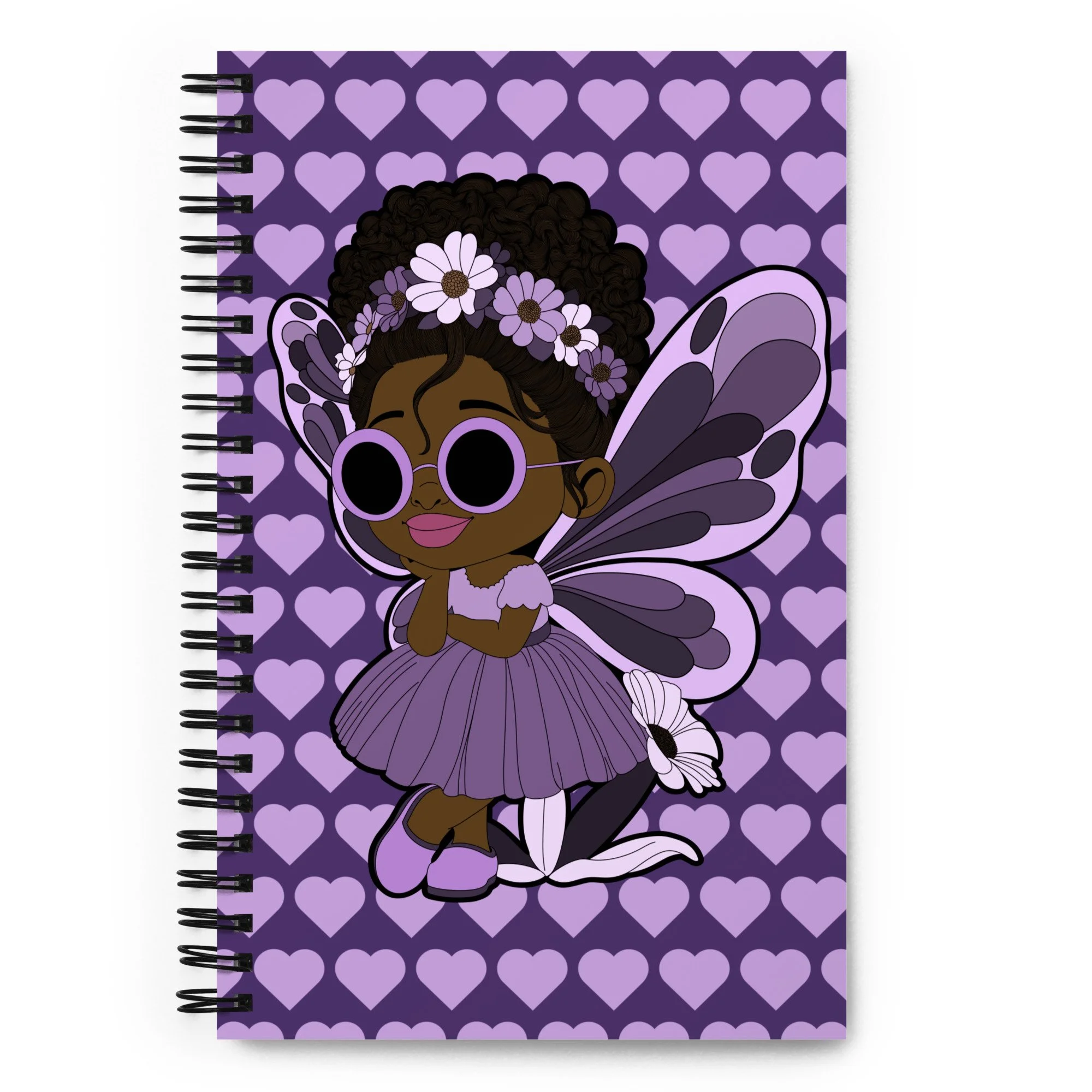 Marvelous Mia Pixie  Notebook - Coco Pixies Purple Signature Heart Pattern Soft-Touch Journal