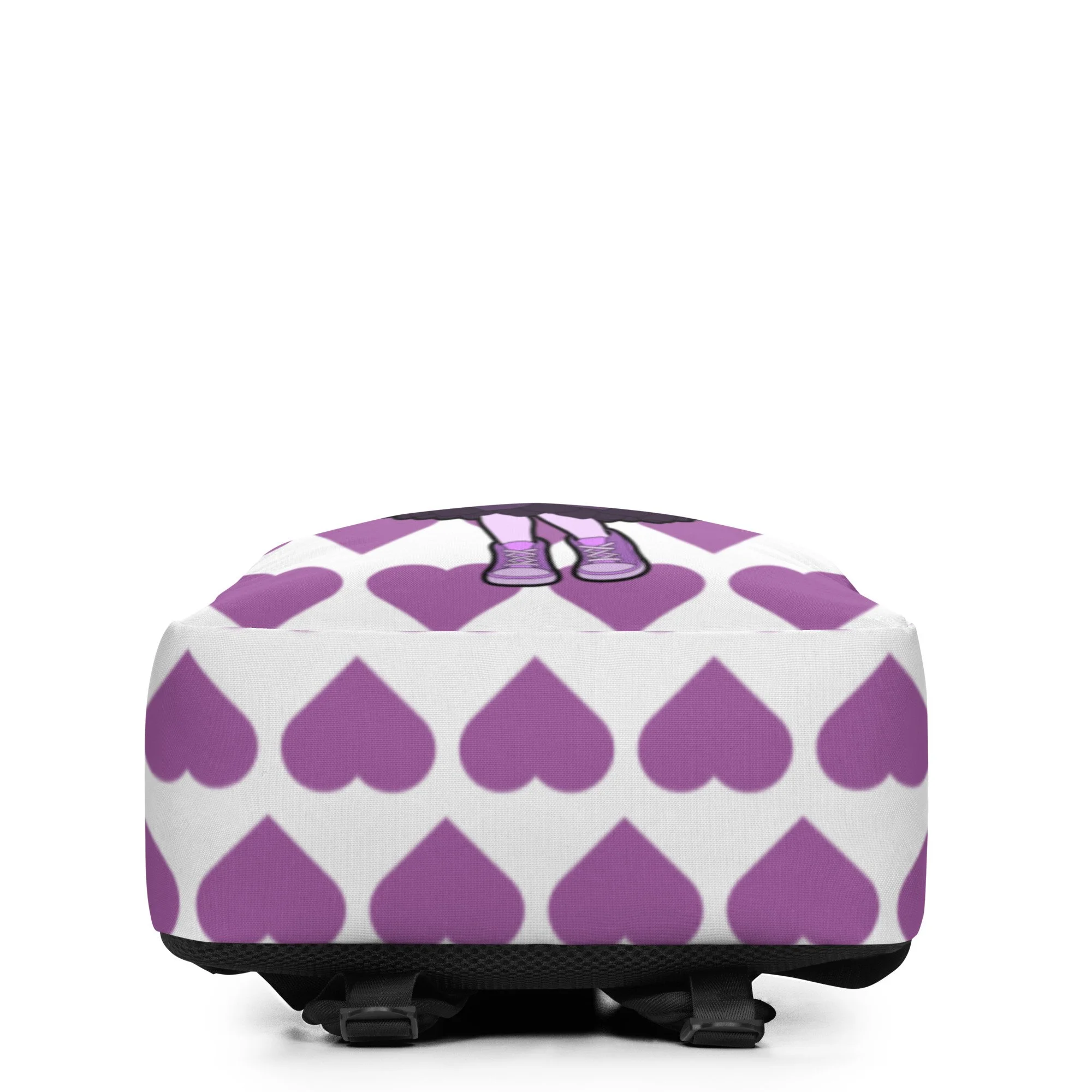 Amber Amazingpuff Pixie Backpack by Coco Pixies with Black girl pixie character, purple wings and signature purple heart pattern