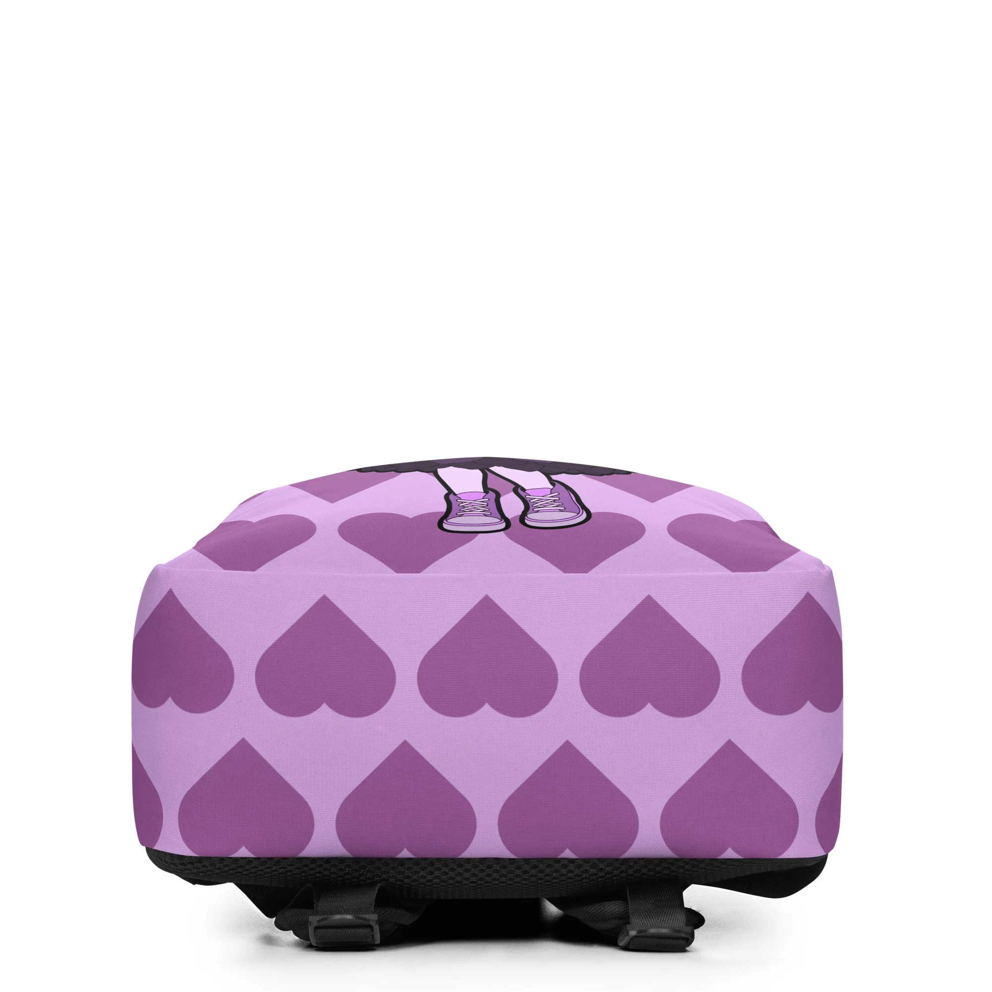 Amber Amazingpuff Pixie Backpack by Coco Pixies with Black girl pixie character and lavender Signature Heart Pattern