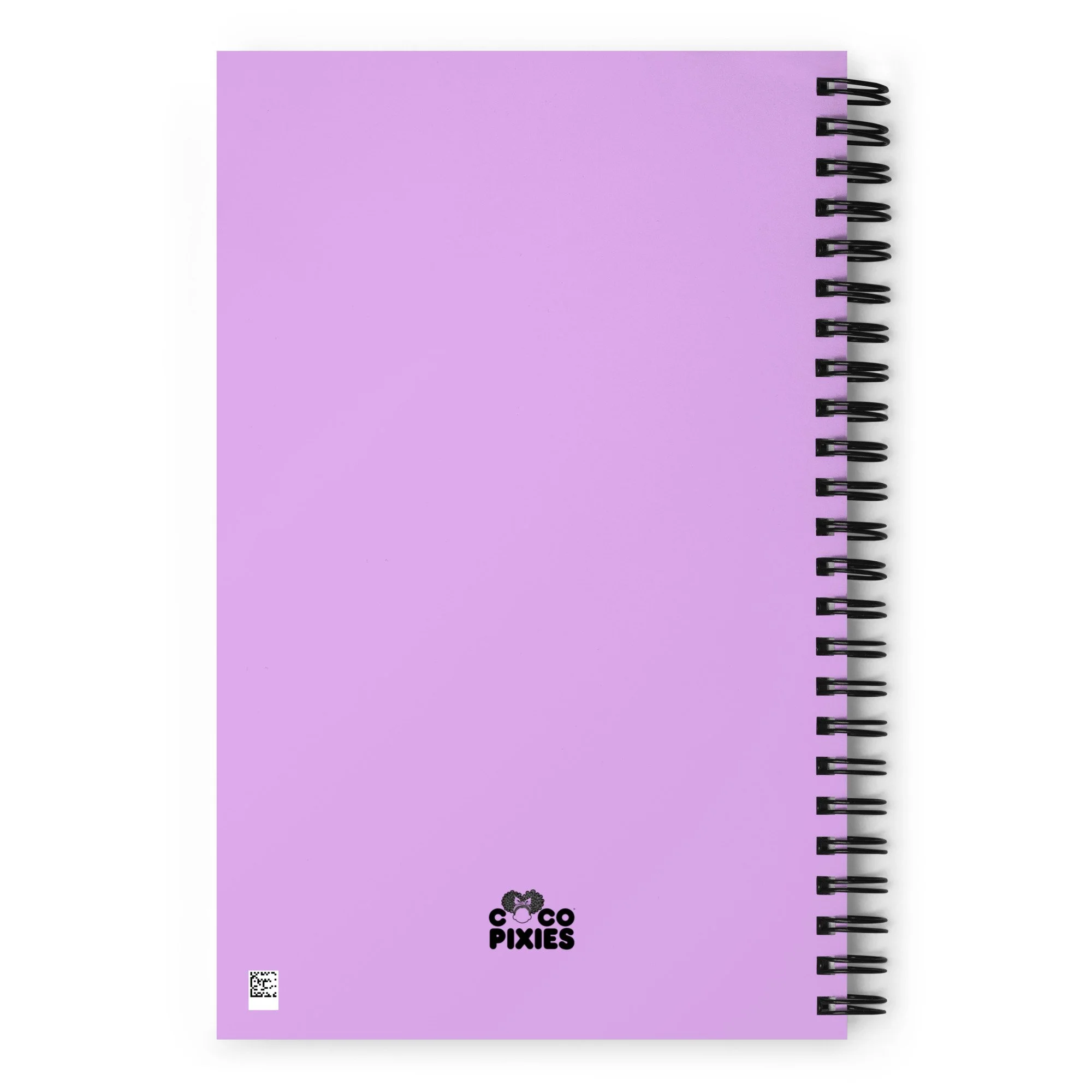 1. Amber Amazingpuff Pixie Spiral Notebook by Coco Pixies with a lavender soft-touch cover and Black girl character art
