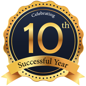 10 successful years emblem