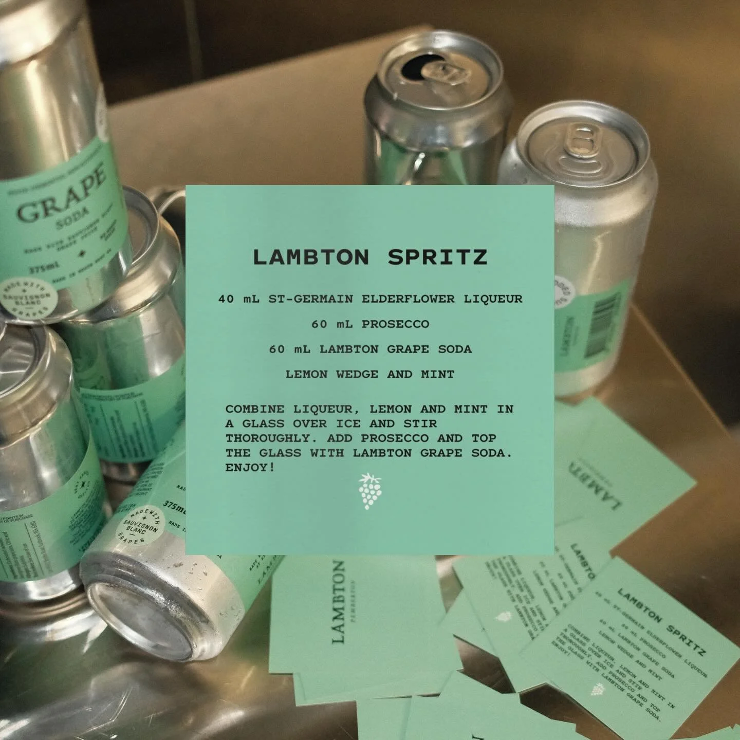 We are on a mission to make the Lambton Spritz happen✨

Find these recipe cards tucked inside soda boxes at @pemberleyofpemberton cellar door