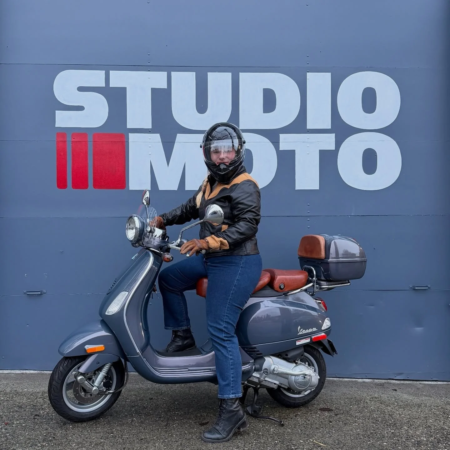 Solene came by to check out some scooters, and left with her first Vespa! 
Once a passenger, now the rider. 
Thanks so much, can&rsquo;t wait to see you guys around. Congrats and have fun!