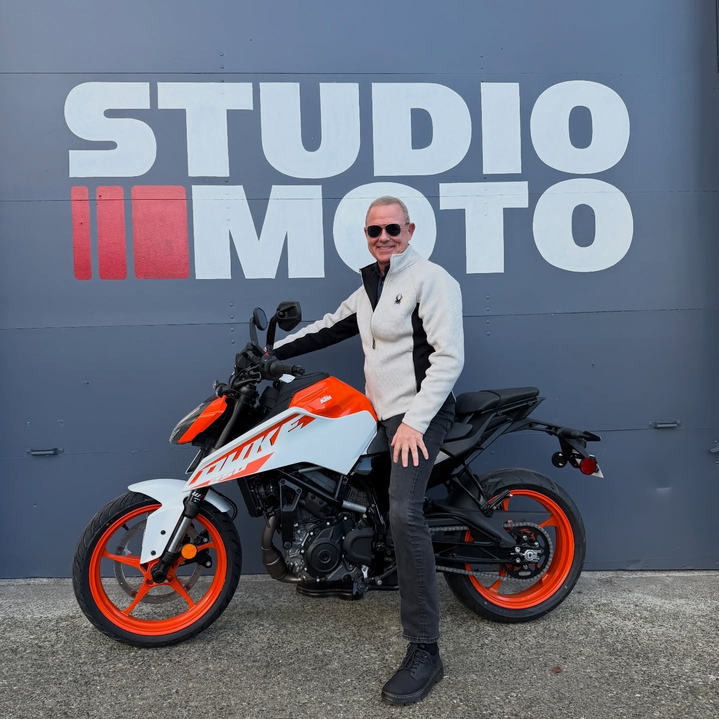Shawn&rsquo;s been itching to ride a bike for some time - with the stars finally aligning, he set his sights on a versatile first bike. Something peppy, light, easy, and most of all fun. The KTM Duke 250 is just that.. have fun Shawn and thank you!