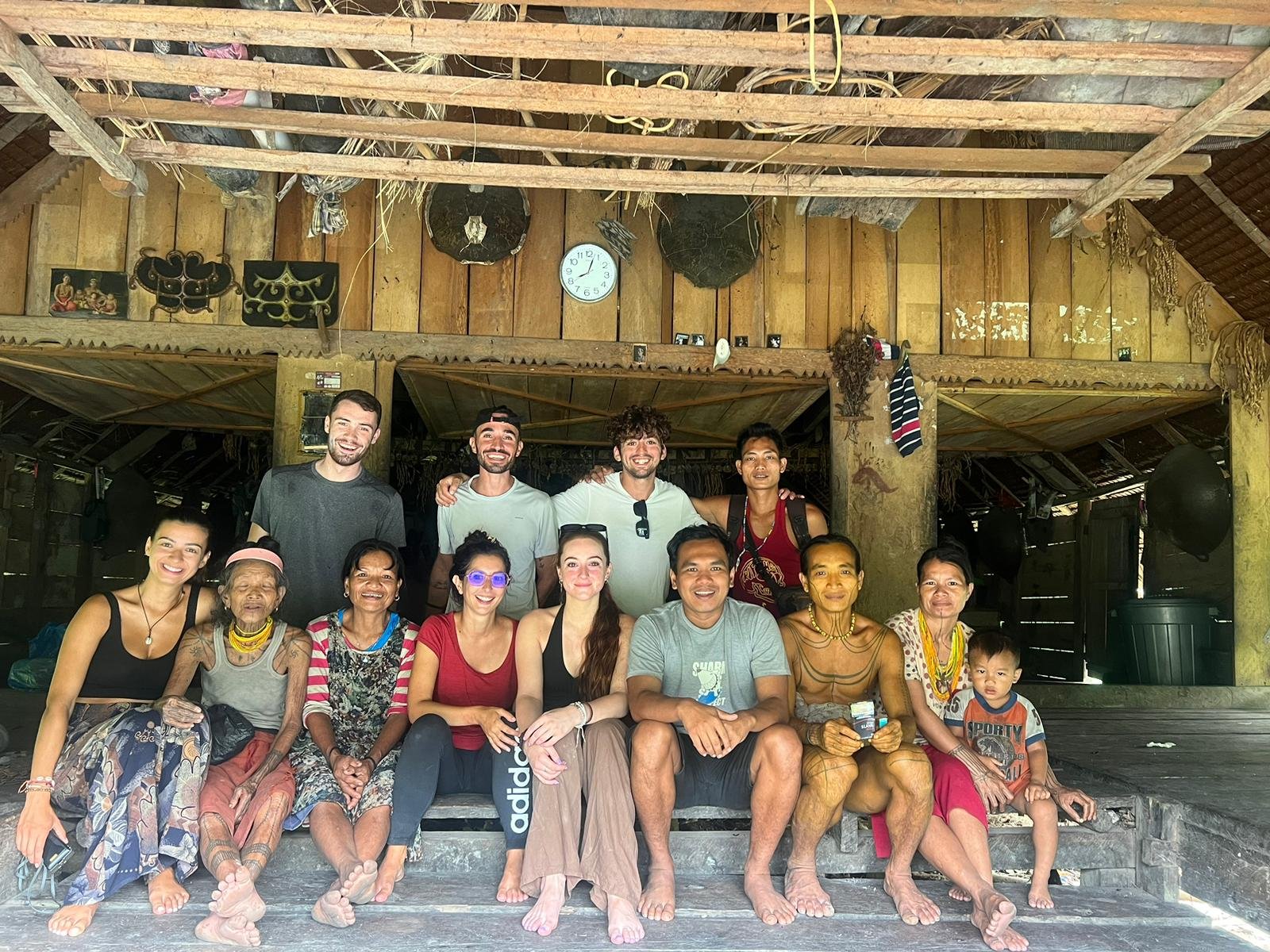 A farewell photo with the Mentawai tribe family