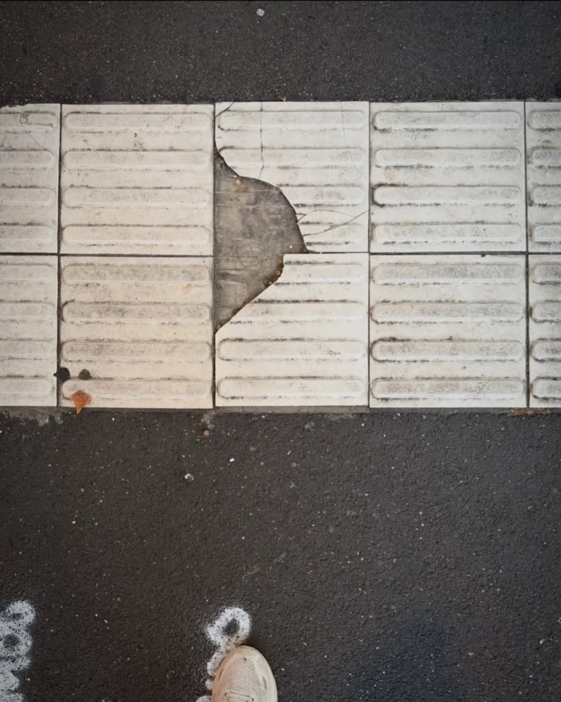 I&rsquo;ve been walking, paying attention to the places where the city gives way. Cracks, gaps, worn joints - not as problems to erase, but as sites shaped by pressure, movement, and repair.

This is where my next body of work begins.