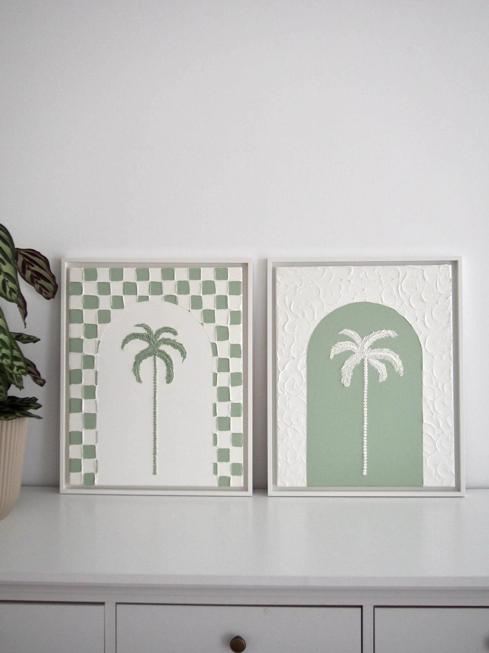 Palm Tree Textured Art Set