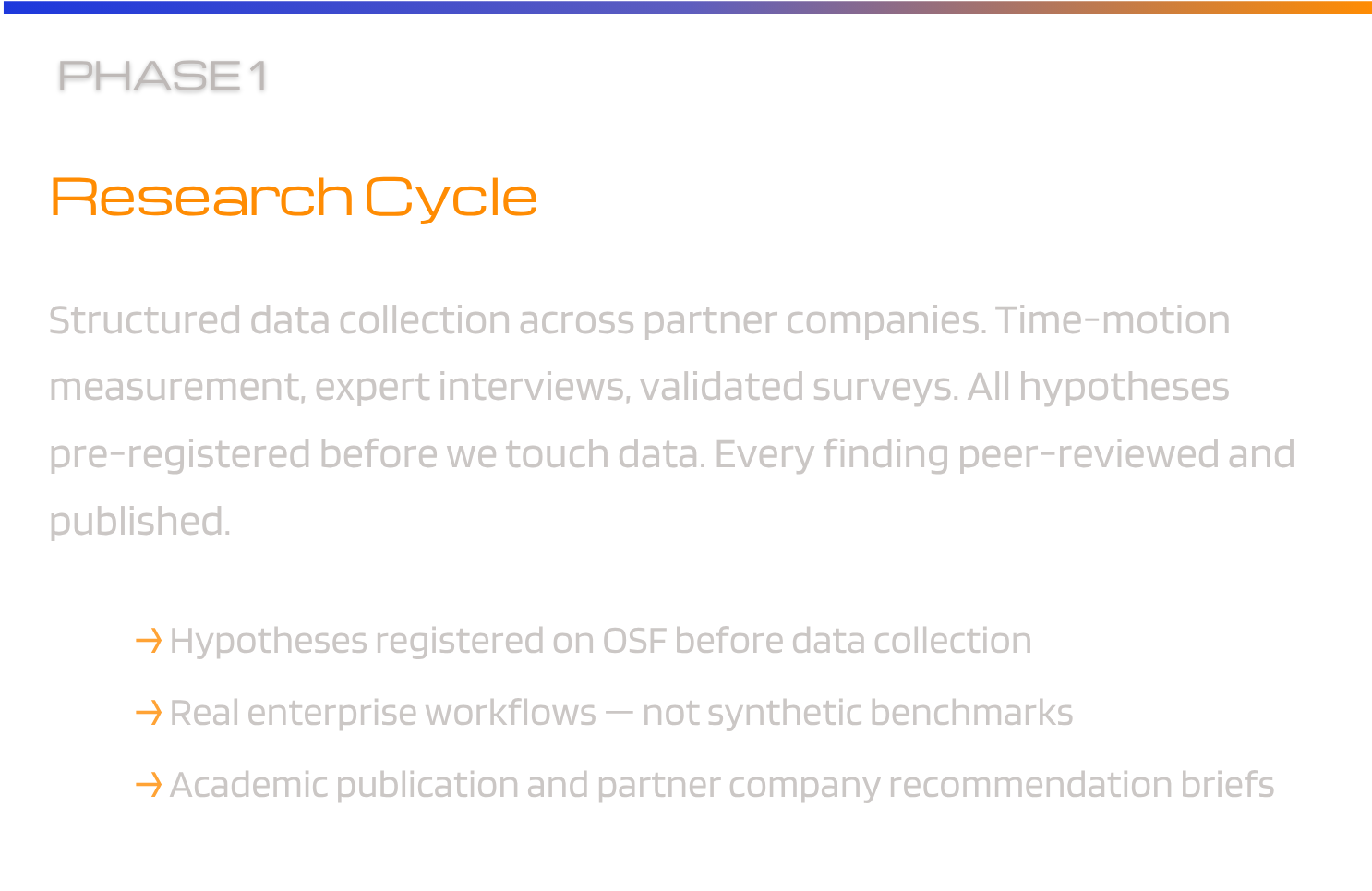 A slide from a presentation with a heading 'PHASE 1' in a black box on a purple background. The slide contains text and graphics that are blurred and illegible.