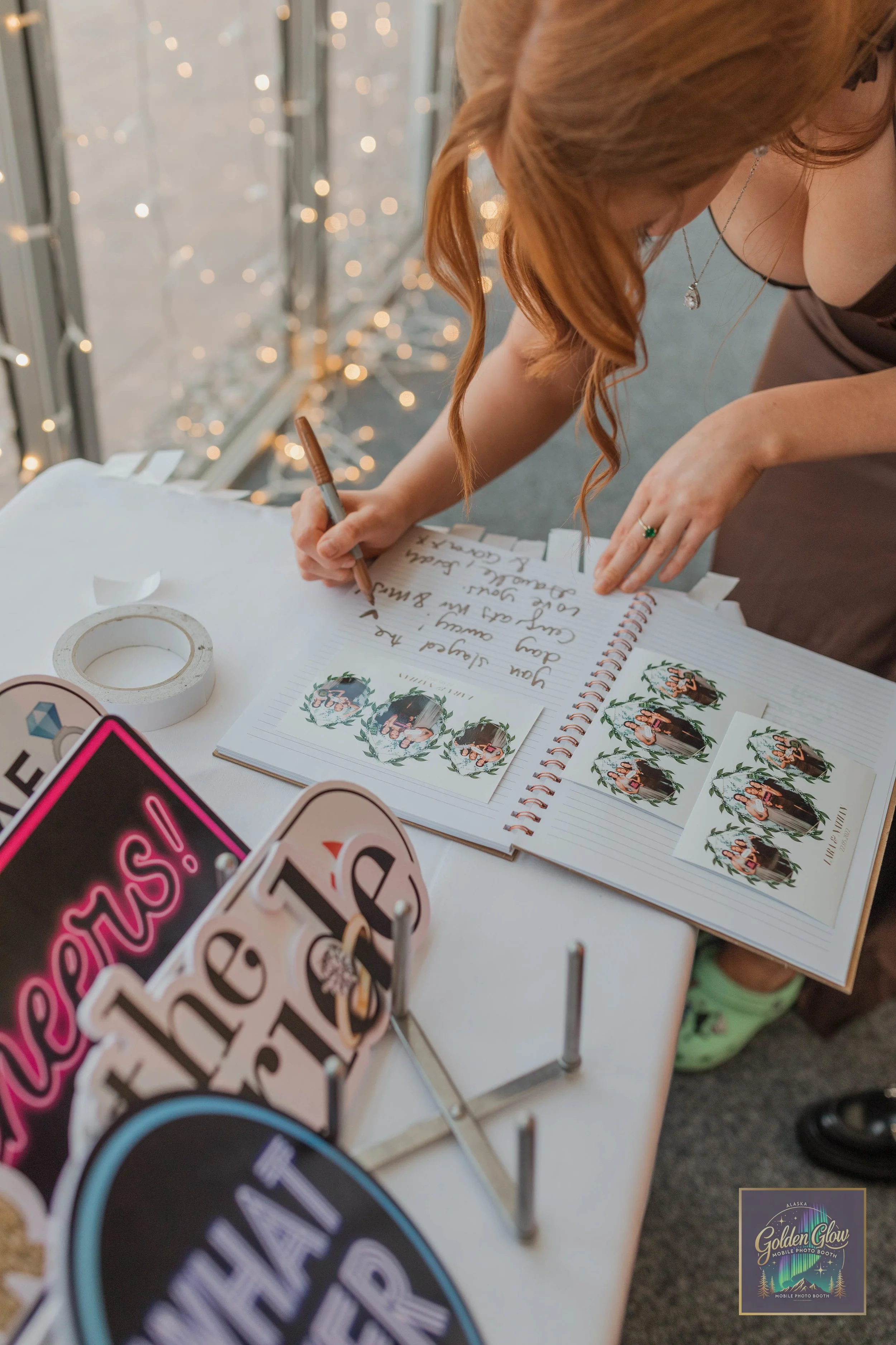 Golden Glow Booth Memory Book Scrap Book for Photo Booth