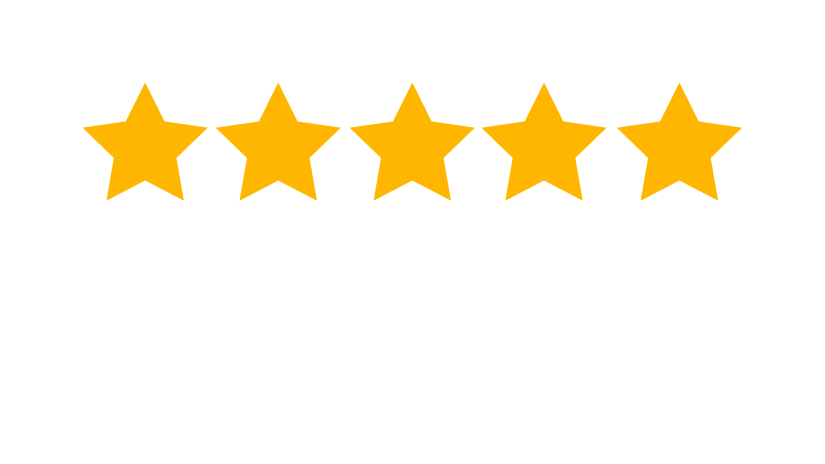 Golden Glow's five-star rating graphic with five gold stars and the text 'Excellent Service' underneath.