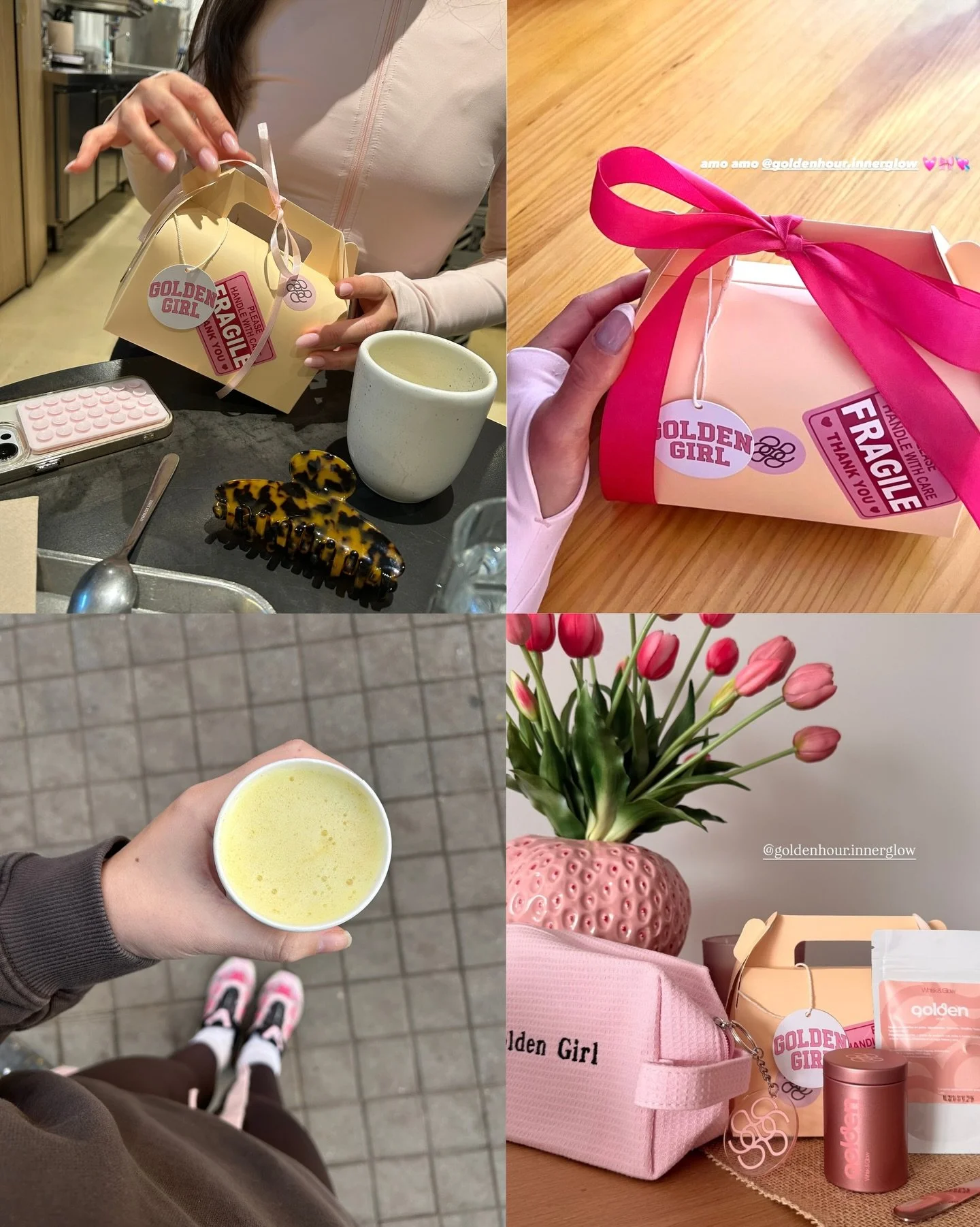 Nos encanta veros disfrutar de los primeros pedidos de Golden Hour 😍🧡🎀☕️