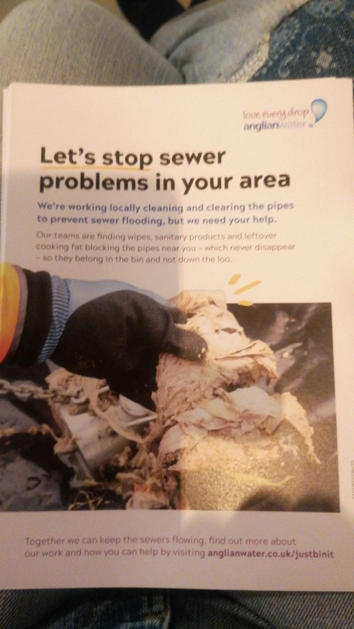 Anglian Water Leaflet Bin it!