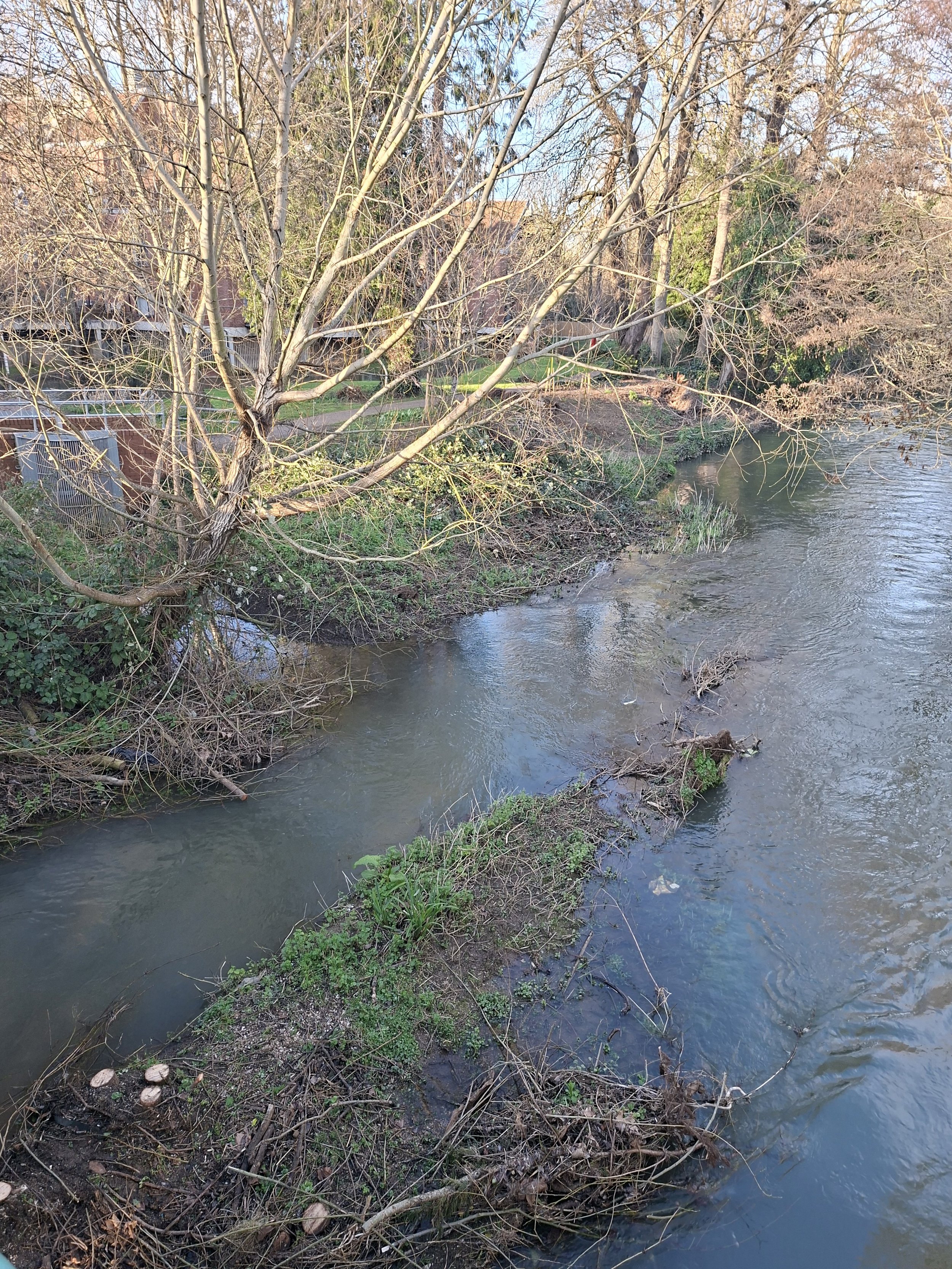 Looking down from London Road Footbridge
