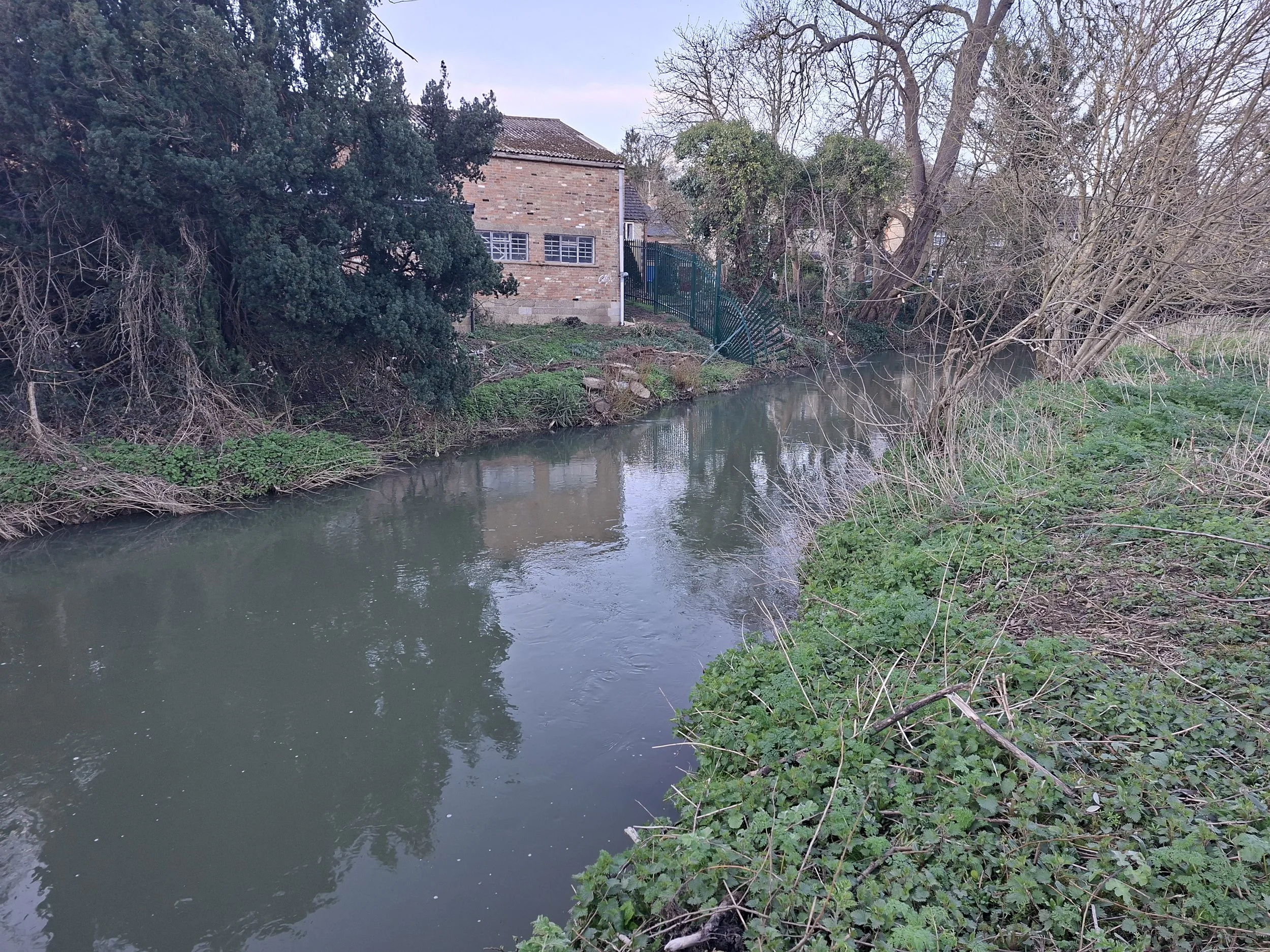Looking downstream from the rear of Wharf Yard