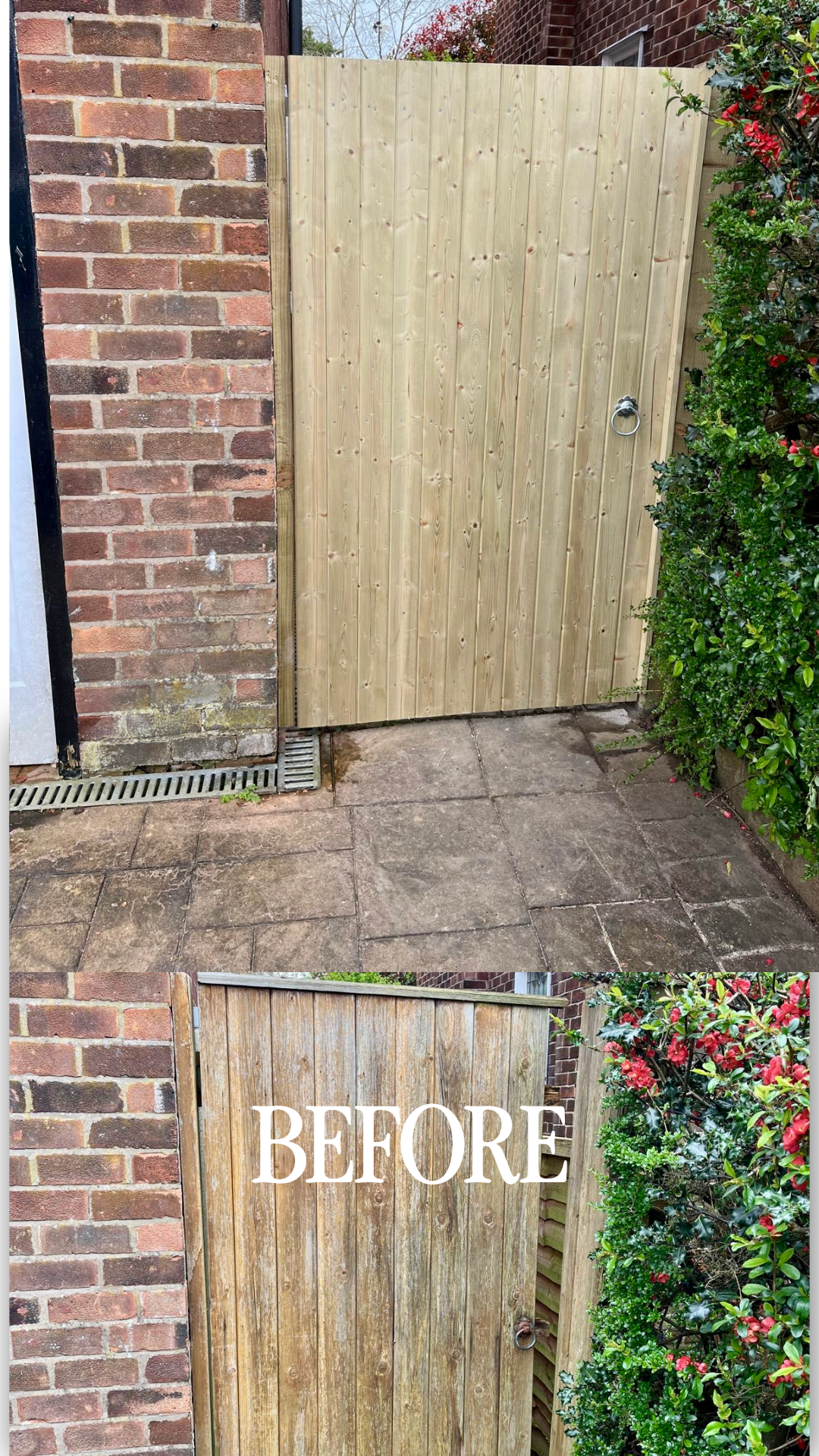 Broken gate replacement before and after.png