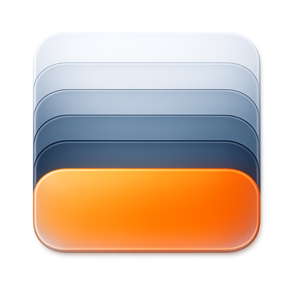 Six Lines logo in glass