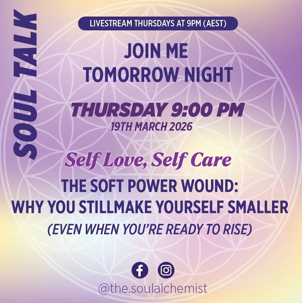 🔥 LIVE THIS THURSDAY | 19 MARCH 2026 | 9PM 🔥

The Soft Power Wound: Why You Still Make Yourself Smaller (Even When You&rsquo;re Ready to Rise)

You&rsquo;ve done the work.
You&rsquo;re more aware.
And yet&hellip; you still dim yourself.

This live 