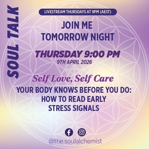 Your Body Knows Before You Do: How to Read Early Signs of Stress

📅 Thursday 9th April | 9 PM (AEDT)

Your body picks up stress before your mind does. That tight jaw. That racing heart. That fatigue you can&rsquo;t explain. 🌱

Join me live this Thu
